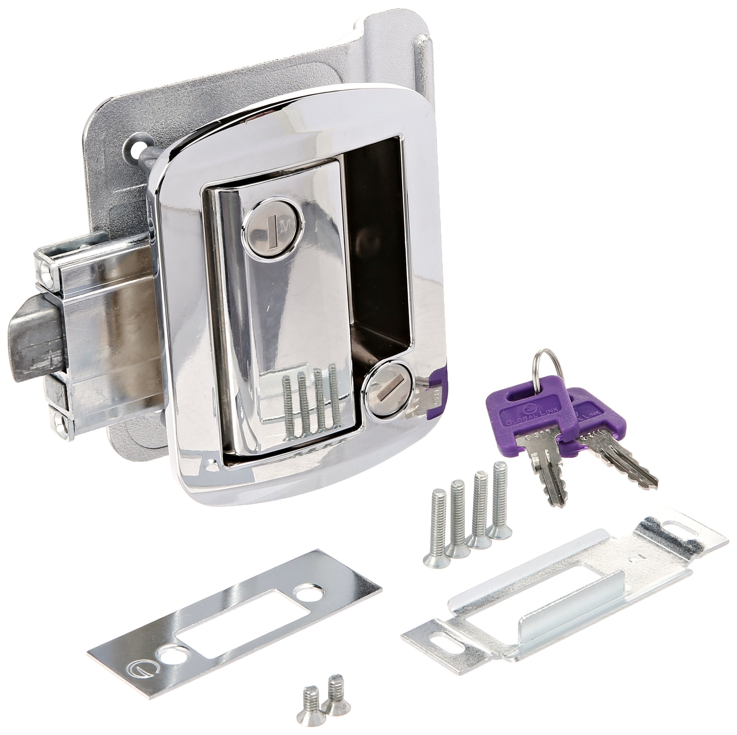 Global Travel Trailer AP Products 013-572 Chrome Entrance Lock Set