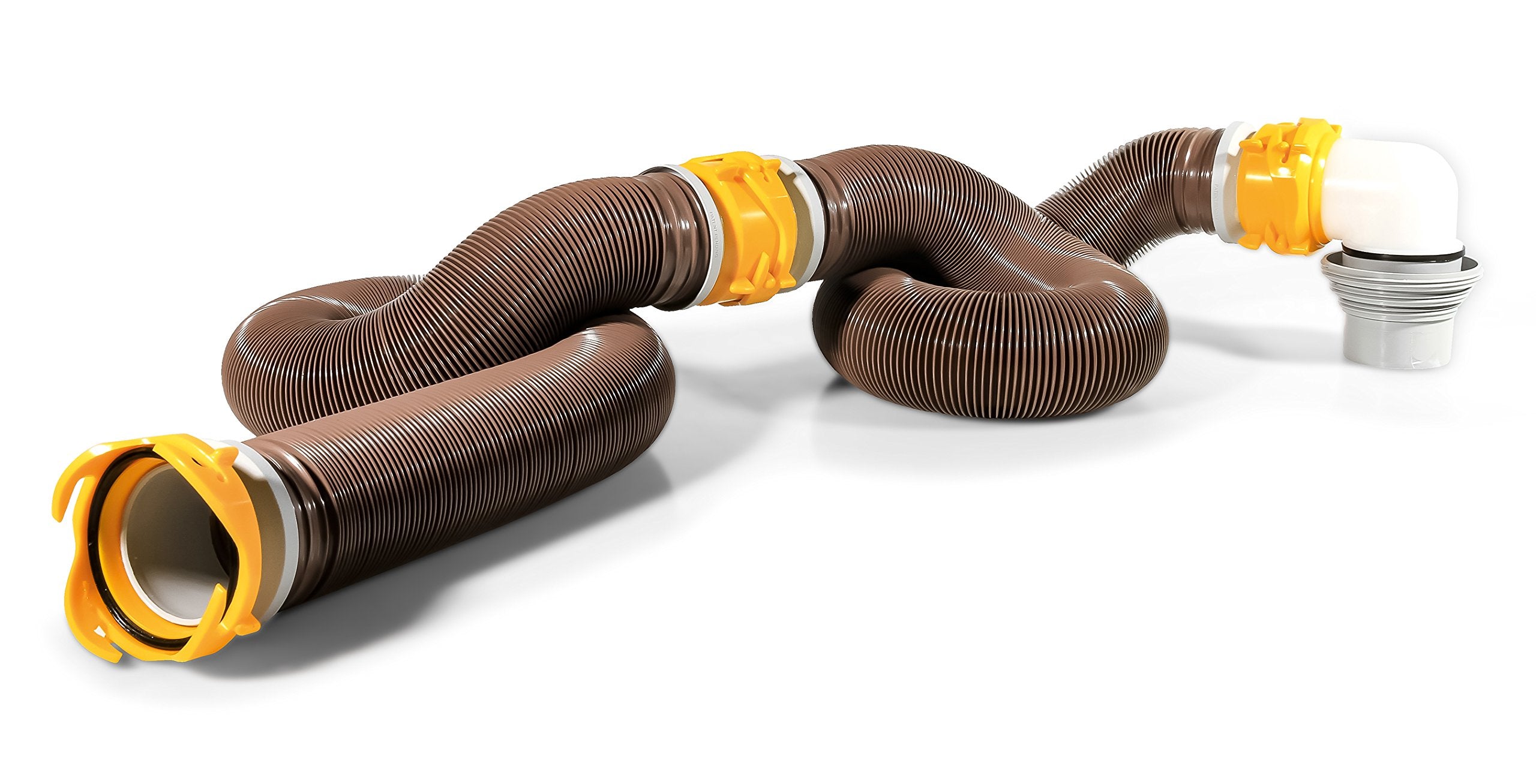 Revolution Camco 20' Sewer Hose Kit with 360 Degree Swivel Fittings and 4-in-1 Elbow Adapter, Ready to Use Kit with Hose and Adapter