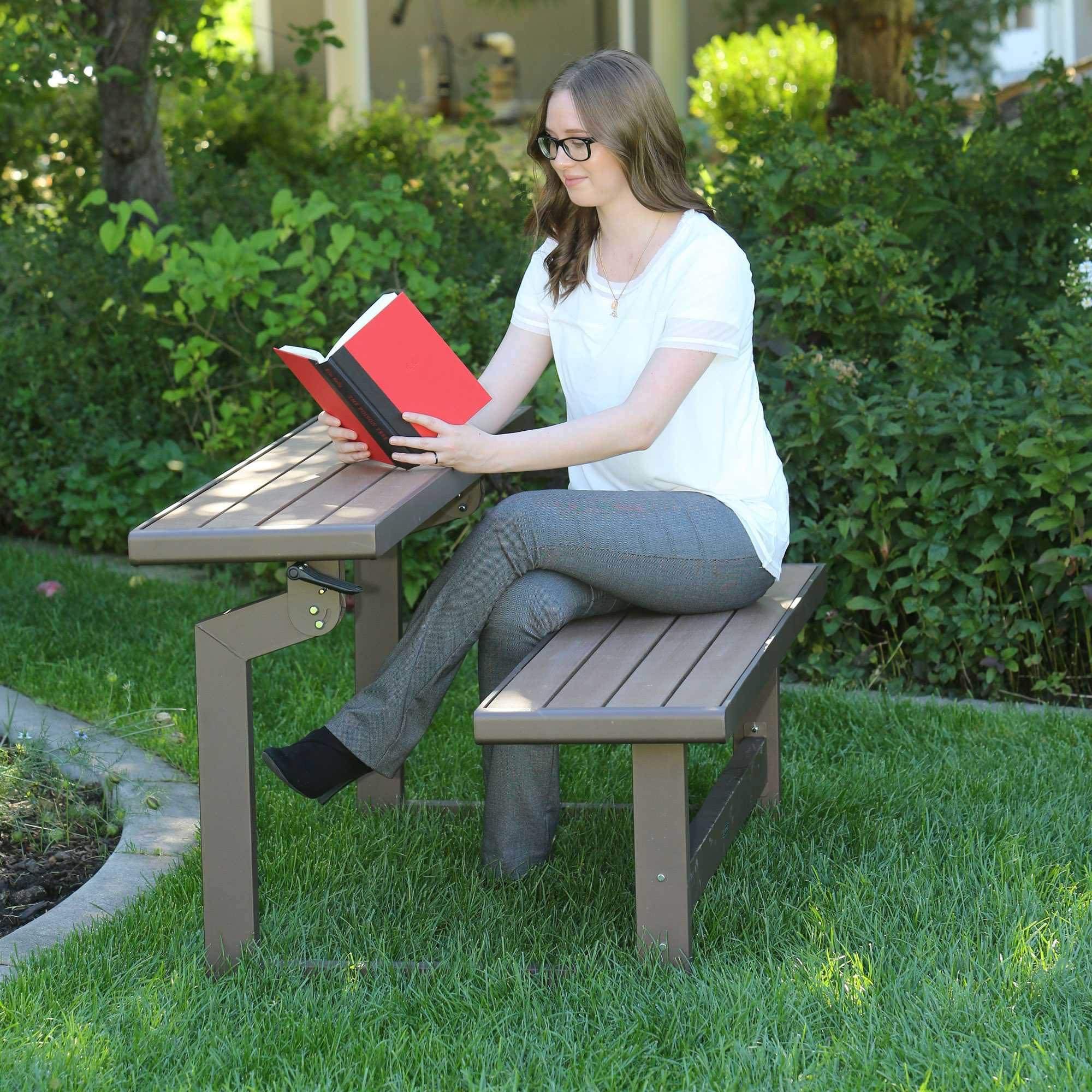 60054 LIFETIME Convertible Bench / Table, Faux Wood Construction