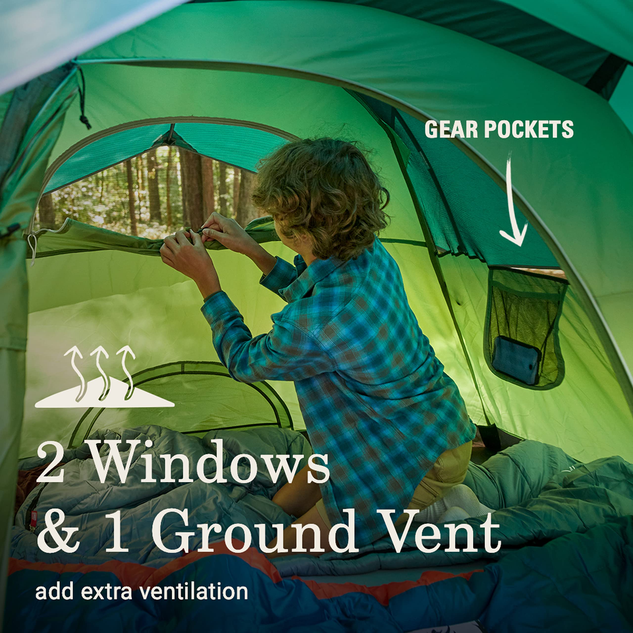 Sundome Coleman 2-Person Tent with Rainfly, Weatherproof Tent Sets Up in 10 Mins