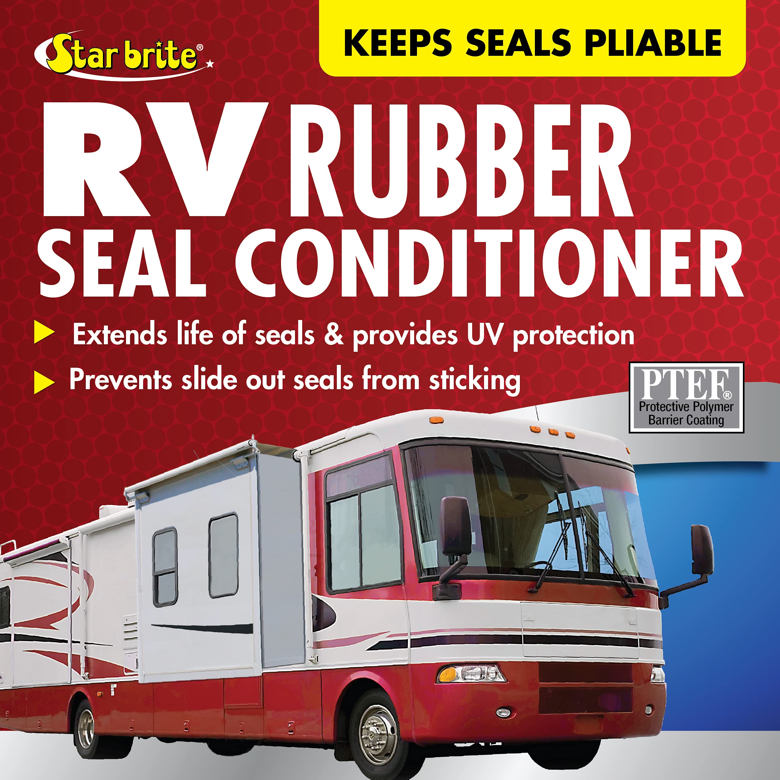 Premium STAR BRITE RV Rubber Seal Conditioner - Protects & Extends the Life of Rubber Seals - UV & Weather Resistant - 16 OZ (076116)