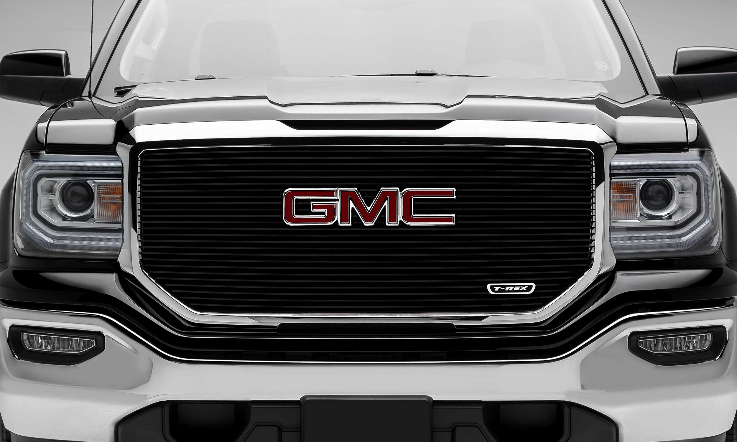 2016-2018 Sierra 1500 T-Rex Grilles Laser Billet Grille, Black, 1 Pc, Insert, with Logo Cutout - PN #6202131