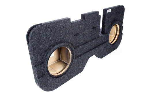 Dual Bbox 10" Carpeted Ported Upfire Enclosure - Fits 2002-2018 Dodge Ram Quad Cab - Carpeted Car Subwoofer Boxes & Enclosures - Subwoofer Box Improves Audio Quality, Sound and Bass - Charcoal