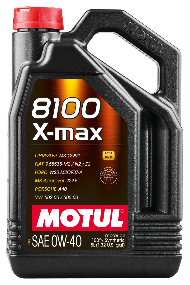 8100 X-Max Motul 104533 0W40 Synthetic Engine Oil - 5 Liter