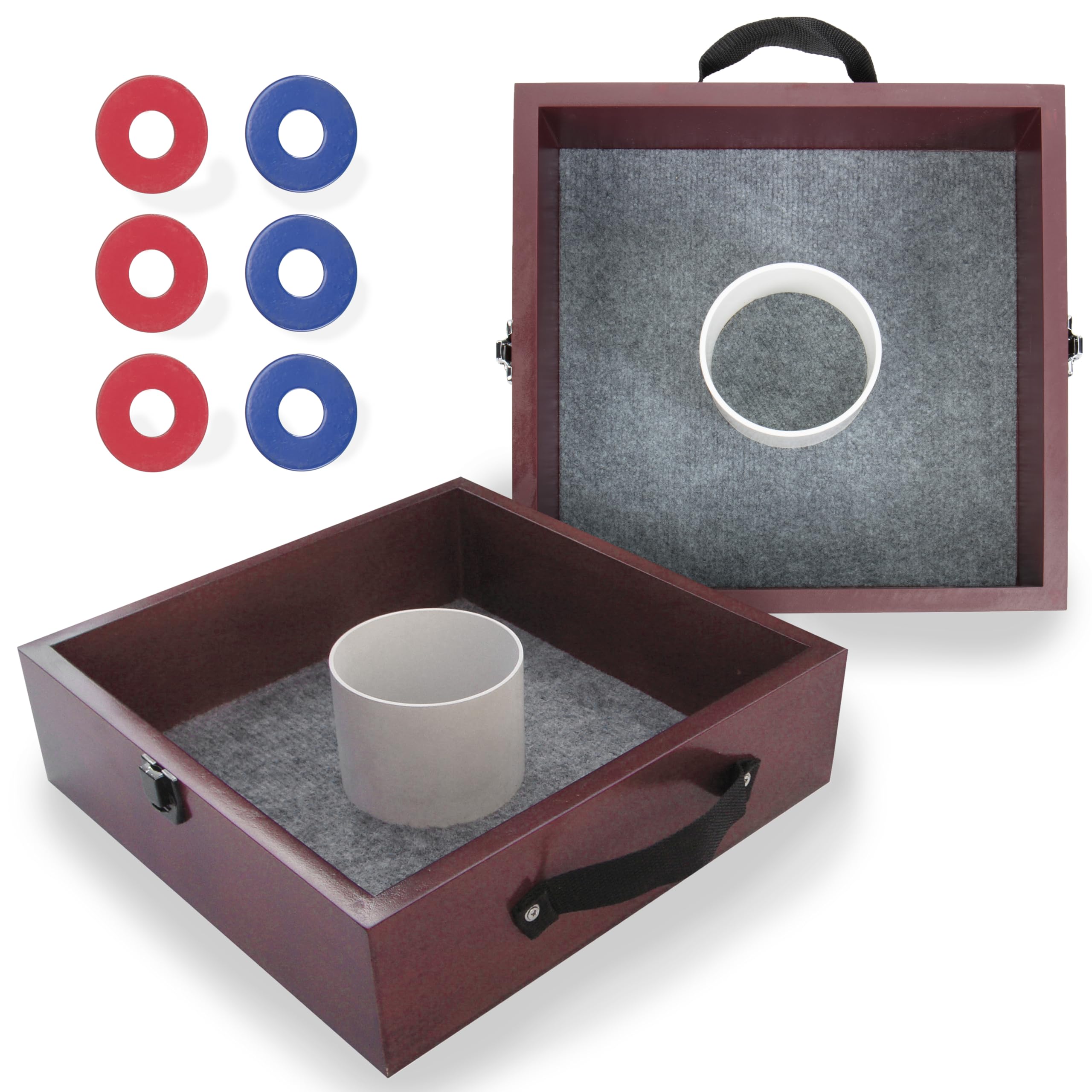 Premium Triumph Washer Toss Game - Includes 2 Felt-Lined Washer Boxes and Steel Washers