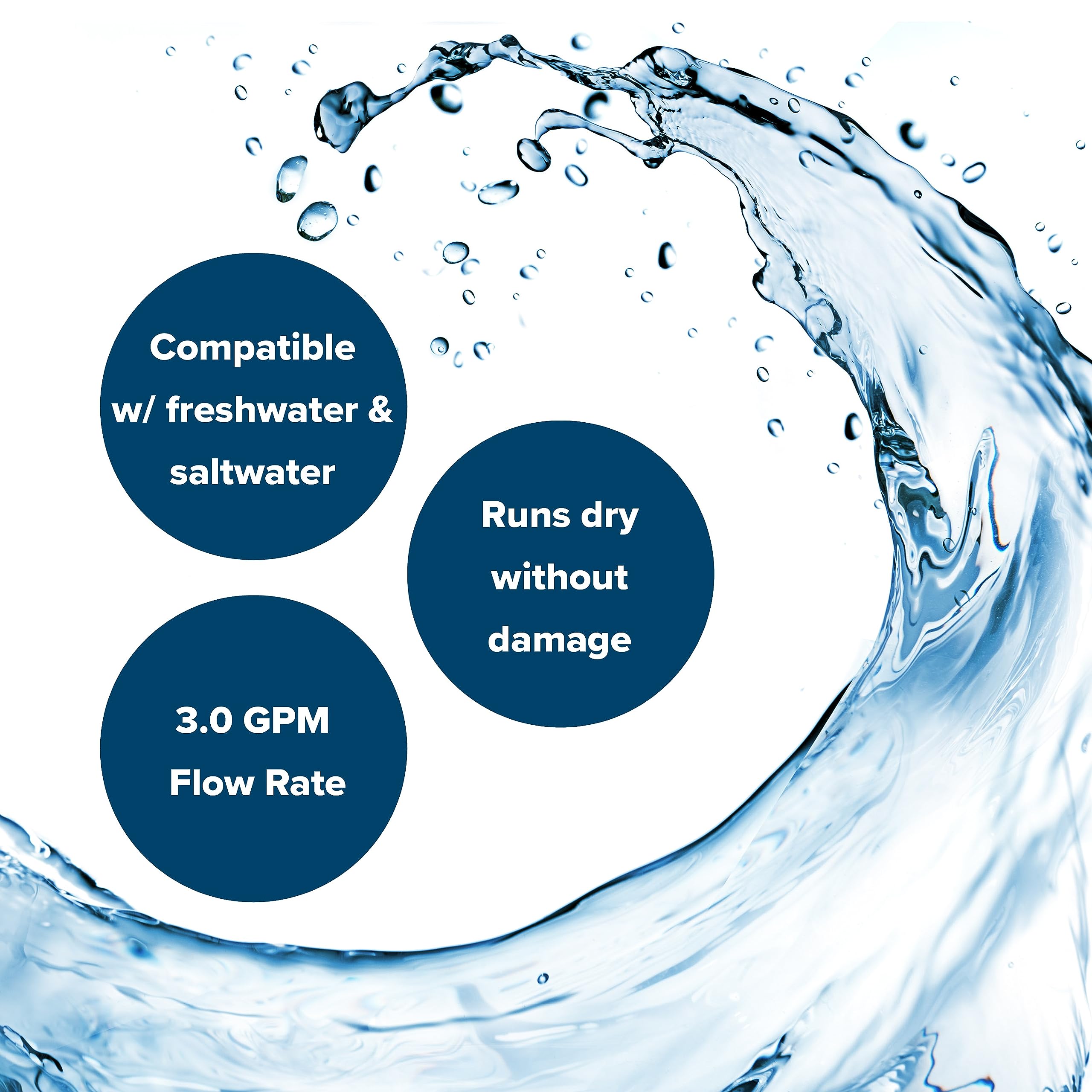 Camco Variable Flow RV/Marine Automatic Demand Diaphragm Water Pump | 12 Volt DC | 3.0 GPM Flow Rate with a 55-PSI Cutoff | Measures 8-inches (L) x 5-inches (W) x 4-3/8-inches (H) | (22491)
