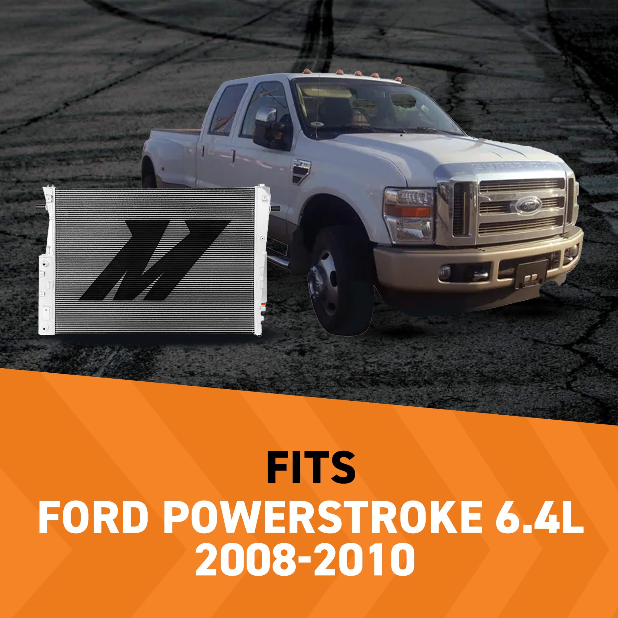 Mishimoto Performance Aluminum Radiator MMRAD-F2D-08V2, Compatible with Ford Powerstroke 6.4L, 2008-2010