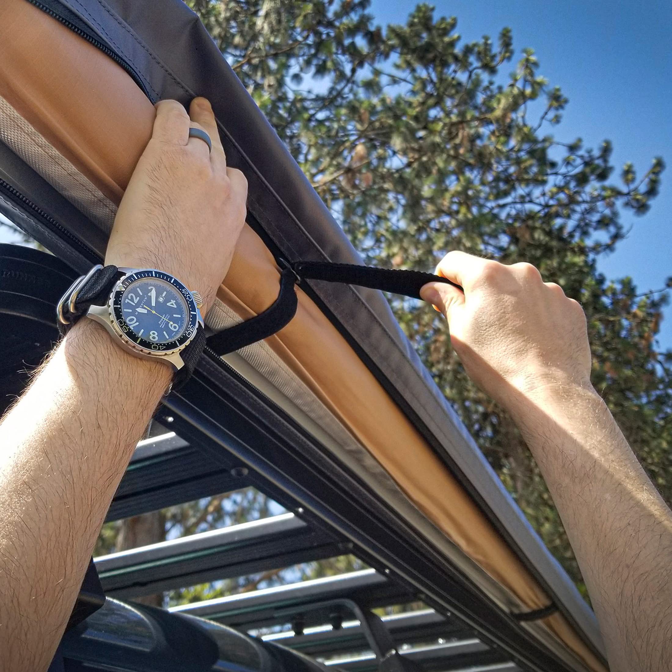 ARB 4x4 814410 Accessories Retractable Awning with Led Light Strip Included 2500x2500mm 8.2 Feet, Ideal for Camping, Roadtrips, Outdoor Trips, Travel, Expeditions, RV, Camper, 4x4 and SUV