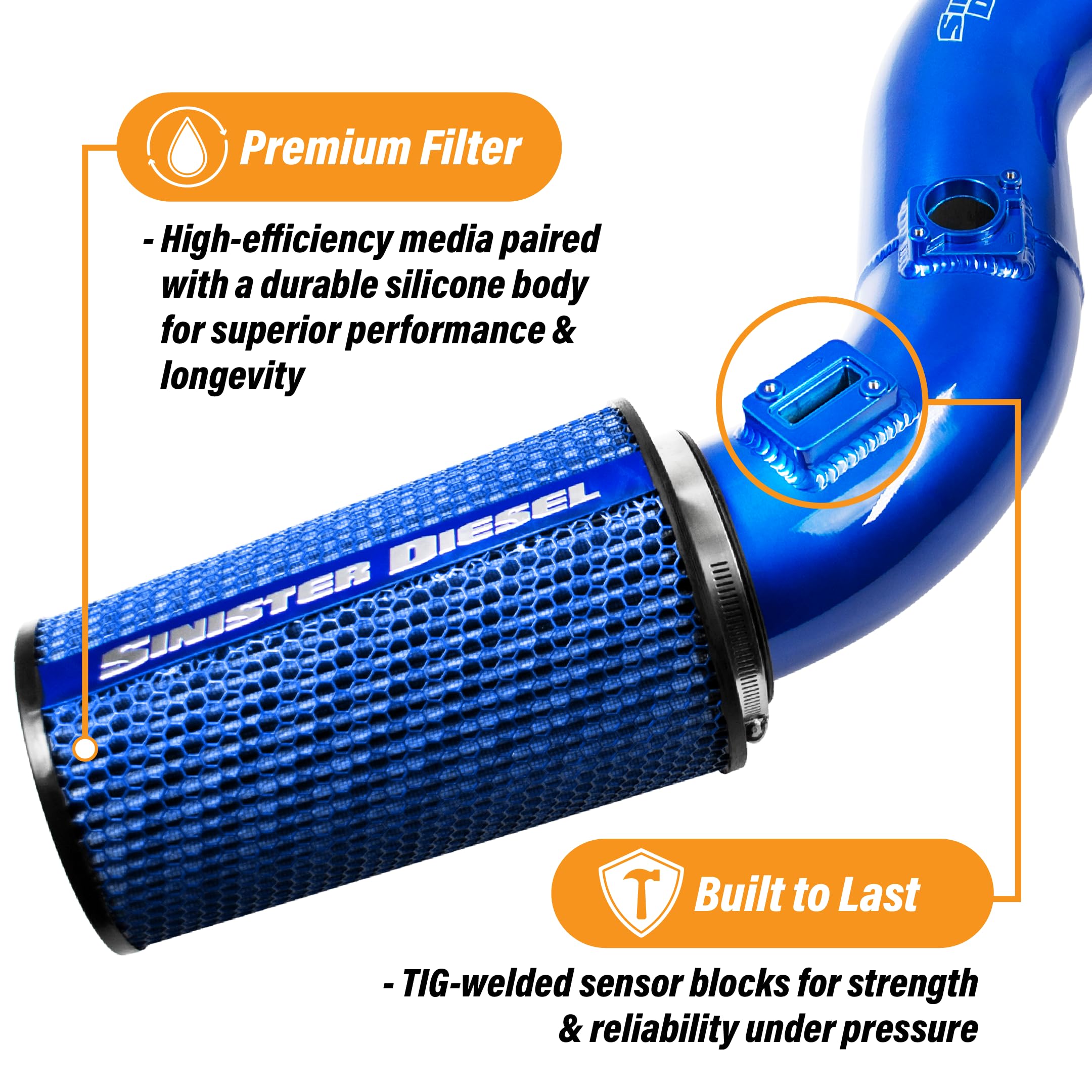 Cold Air Intake Sinister Diesel for 2008-2010 Ford Powerstroke 6.4L