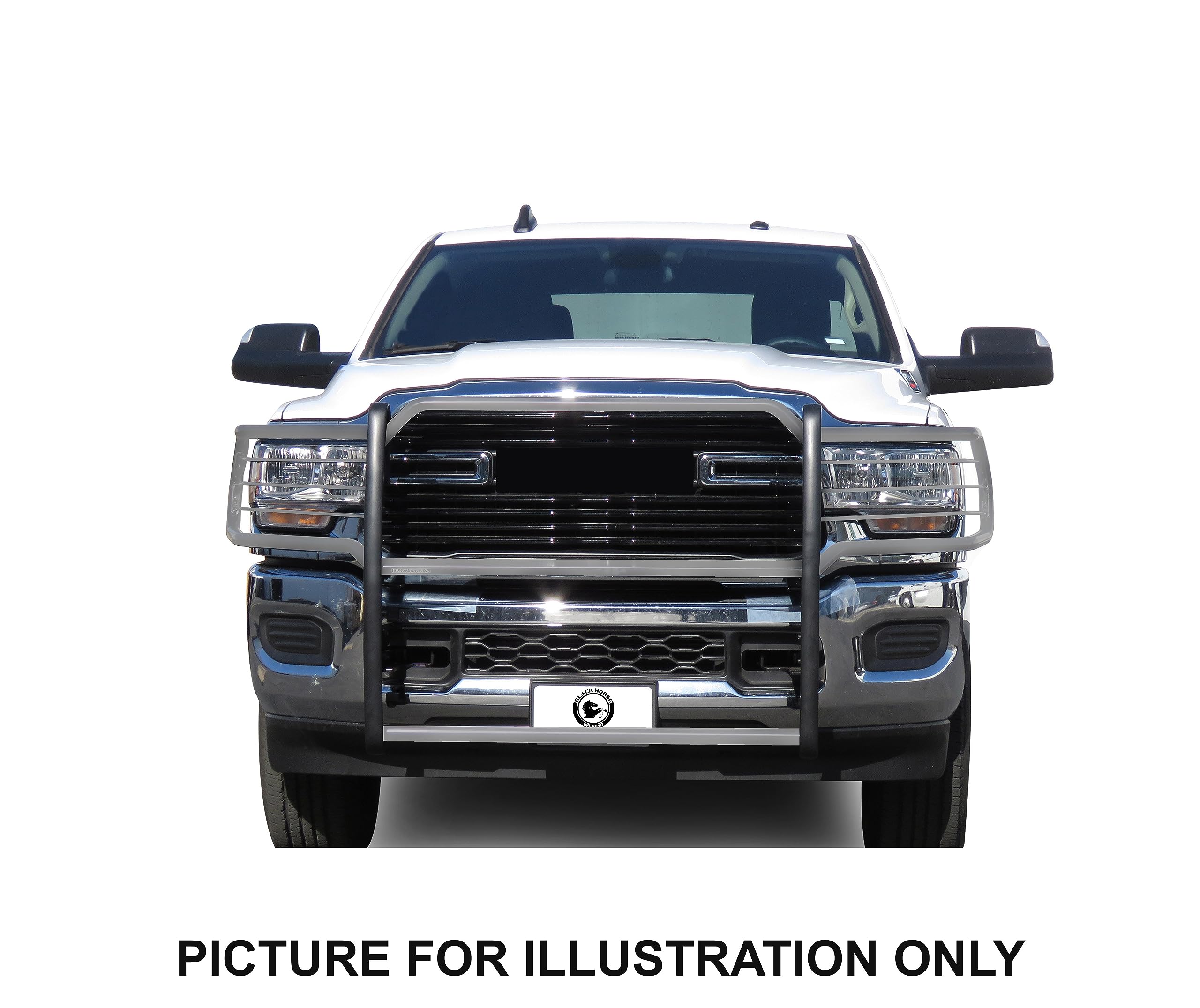 Grille Brush Black Horse Bumper Guard Modular SS Compatible with 2019-2024 Ram 2500|2019-2024 Ram 3500 (Excl. Power Wagon Trim)-17DG113MSS