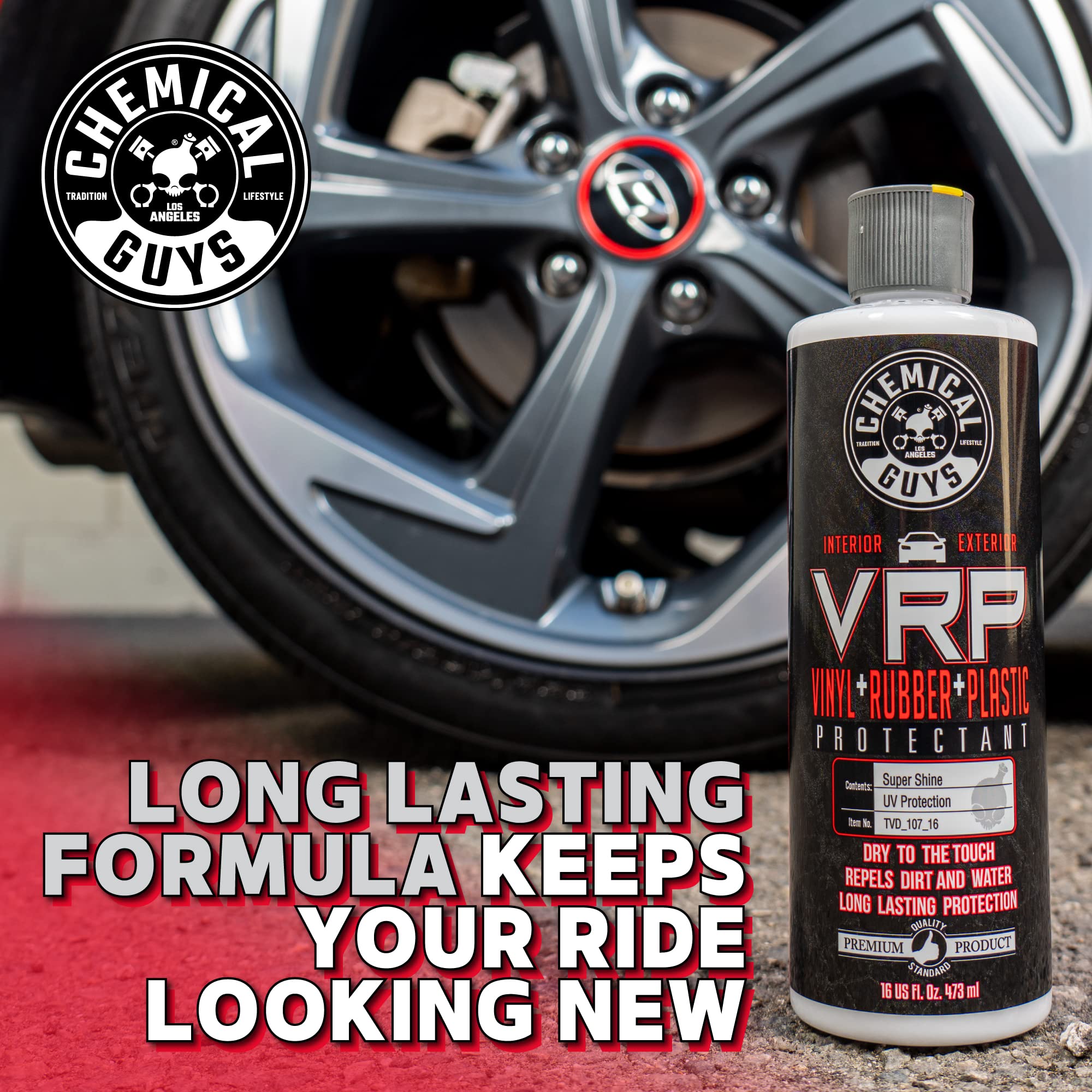 Chemical Guys VRP Dressing Vinyl, Rubber, and Plastic - Tire Dressing, Non-Greasy, Dry-to-the-Touch Shine for Tires, Trim, and More, Safe for Cars, Trucks, SUVs, RVs & More - 128 oz