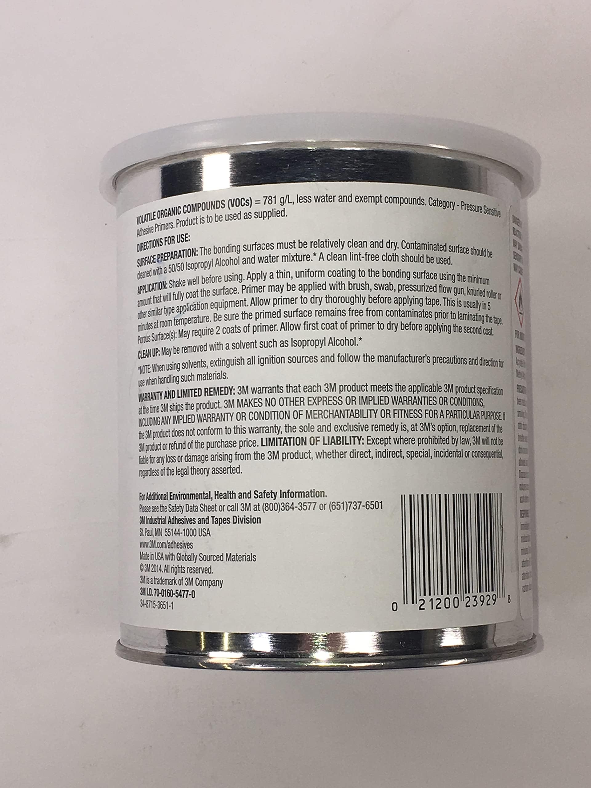 3M Tape Primer 94, Light Yellow, 1 Quart Can, 32 Fl Oz (Pack of 1) 3M23929