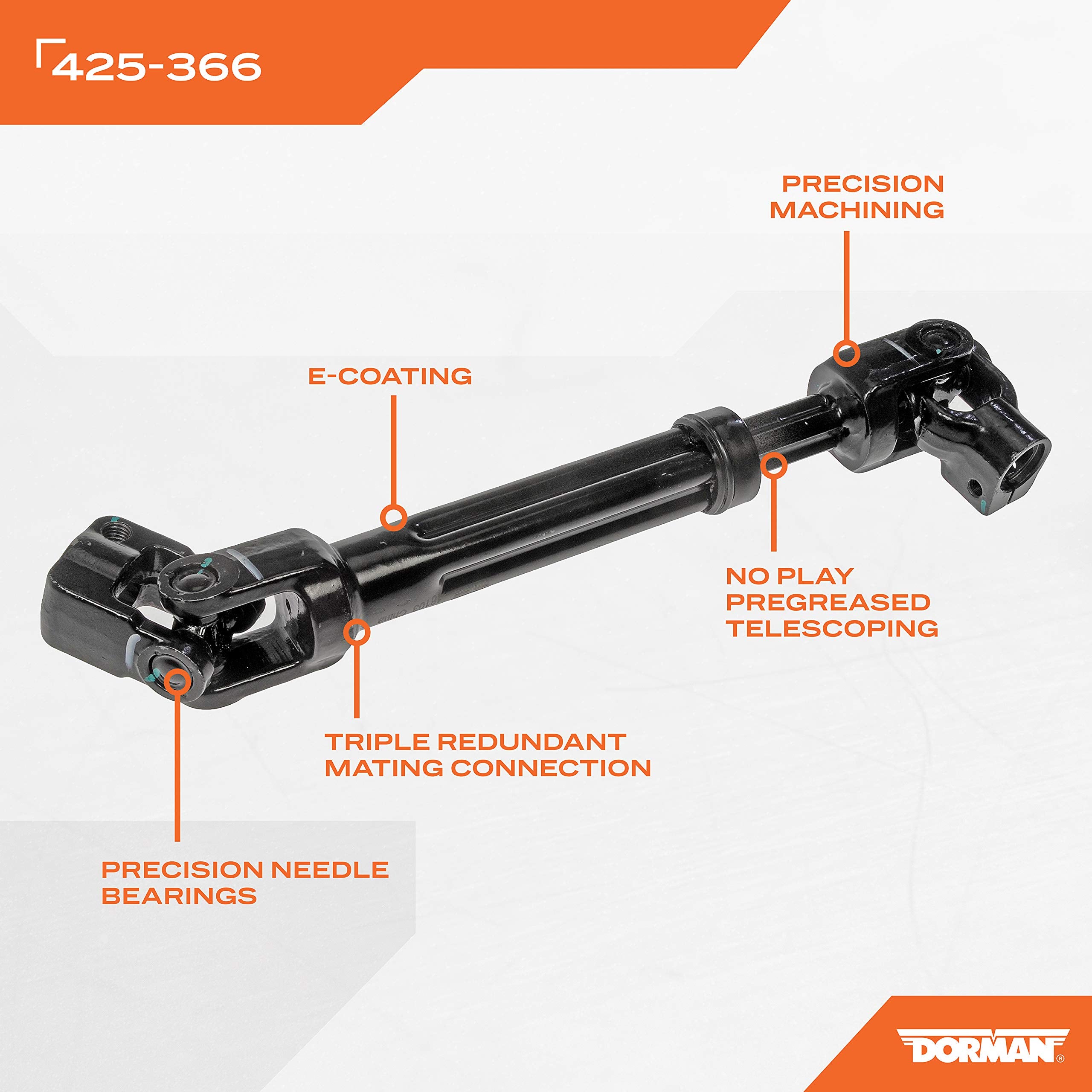 Steering Shaft Dorman 425-366 Compatible with Select Ford/Lincoln Models