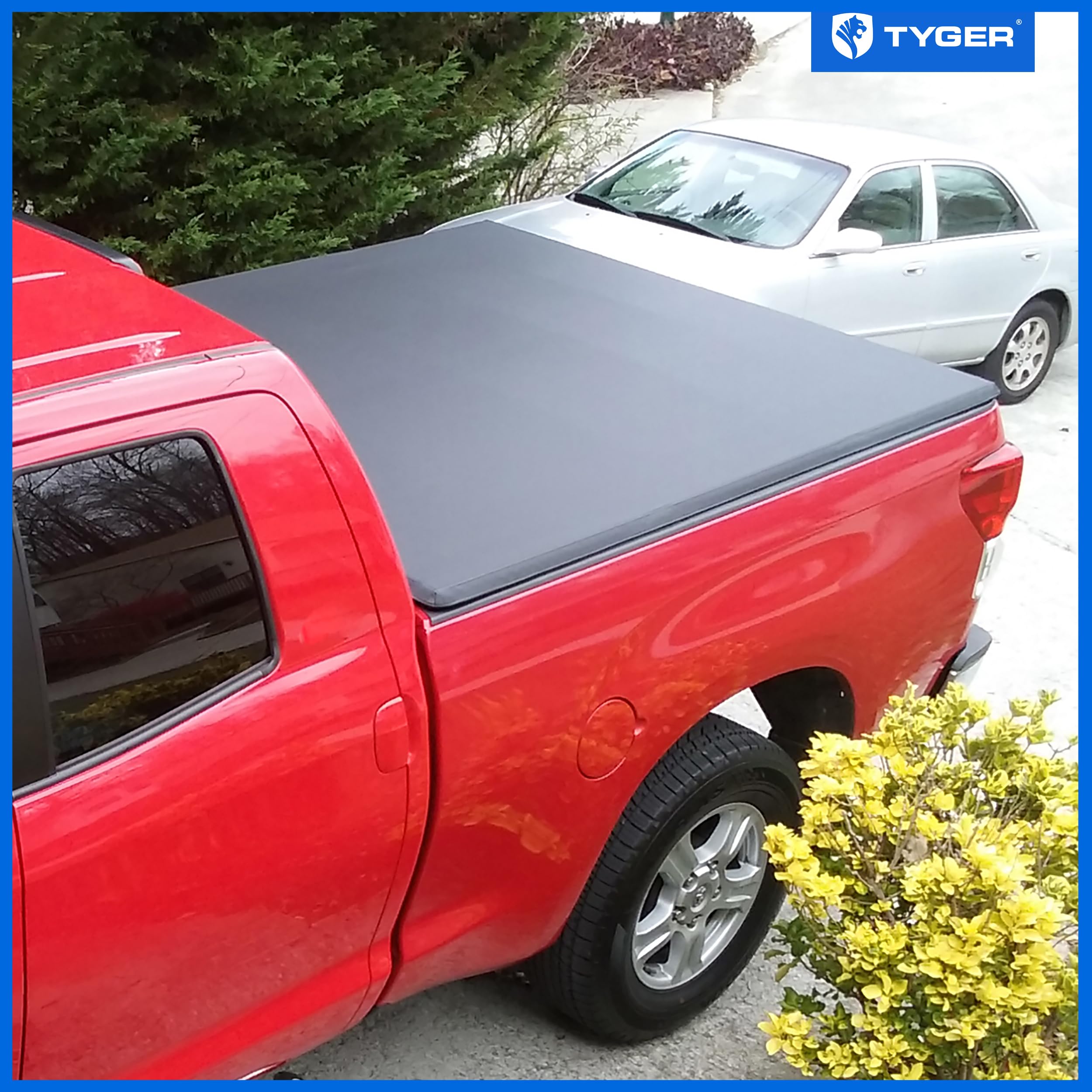 Tyger Auto T3 Soft Tri-Fold Tonneau Cover Truck Bed Compatible with 2007-2013 Toyota Tundra | Fleetside 6.5' Bed (78") | TG-BC3T1033 , Black