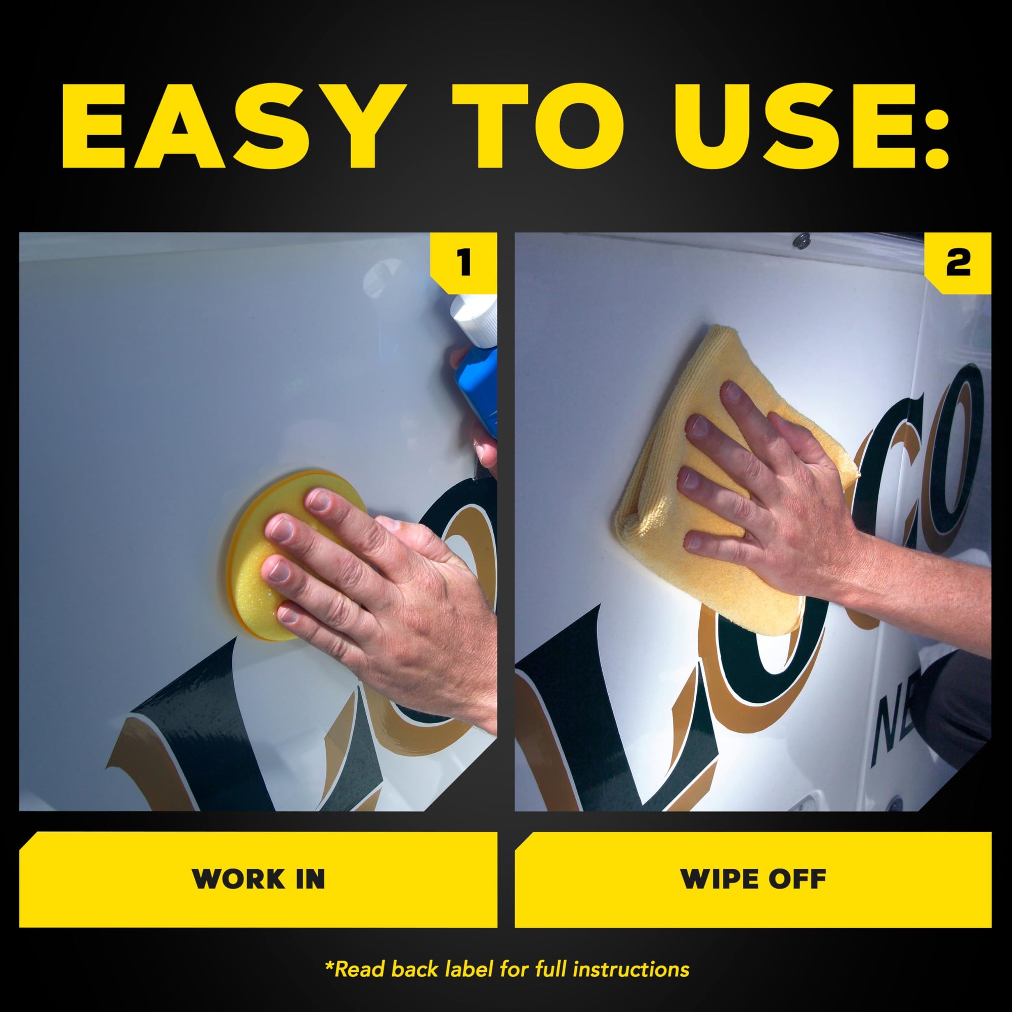 Meguiar's Marine/RV One Step Cleaner Wax M5001, Easy-to-Use Marine Wax for Boats and RVs That Removes Light Defects, Restores Color Brilliance, and Protects the Surface, 1 Gallon Bottle