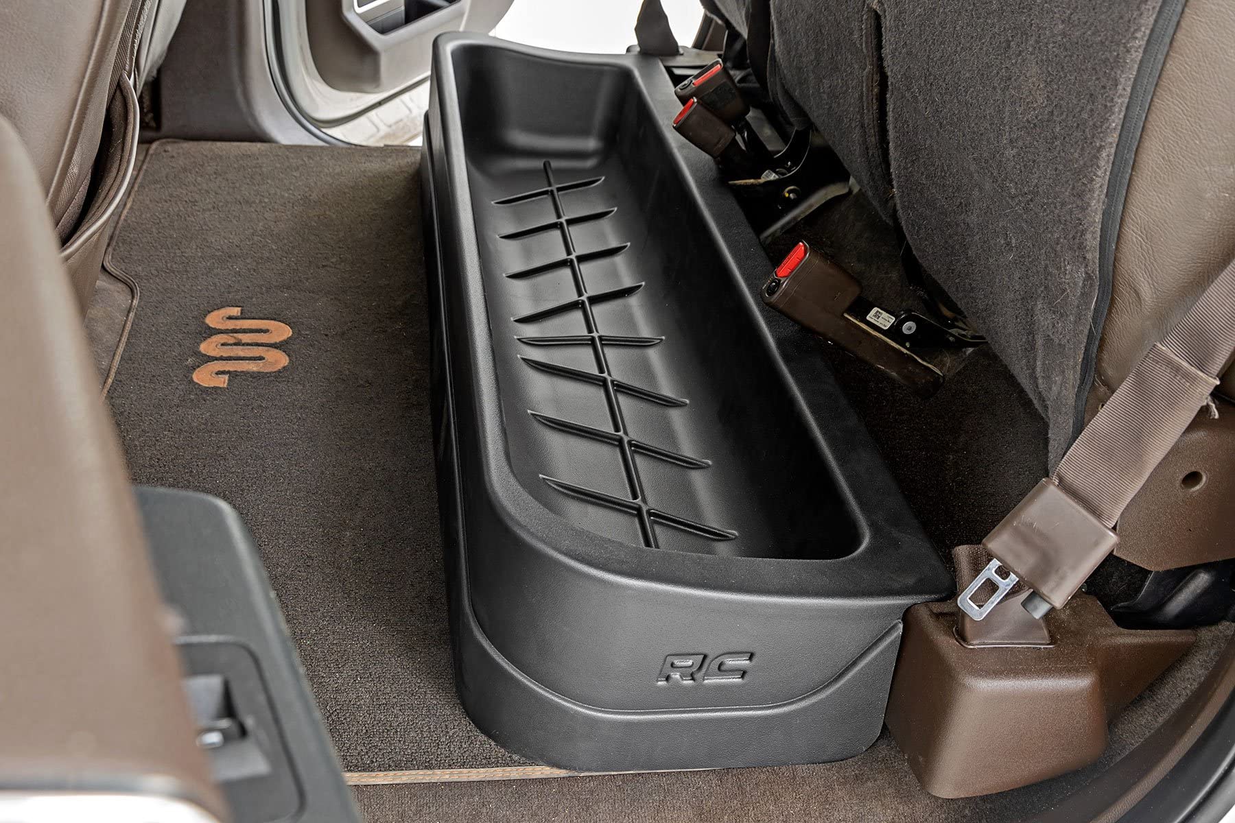 Ford Rough Country Custom-Fit Under Seat Storage for 15-23 F-150 - RC09281A, Rear, Black