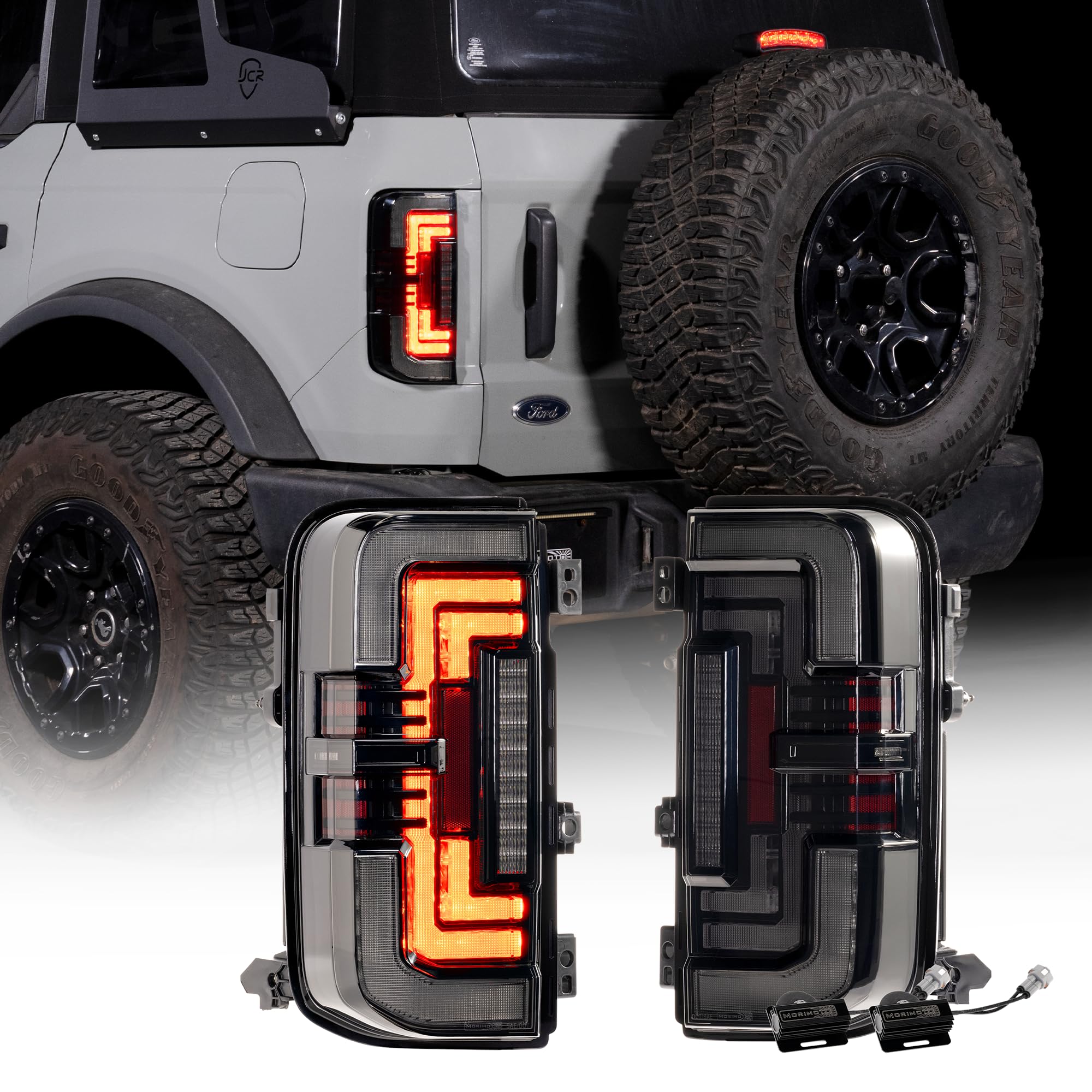 Smoked Morimoto XB LED Taillights for Ford Bronco 21+ (LF750)