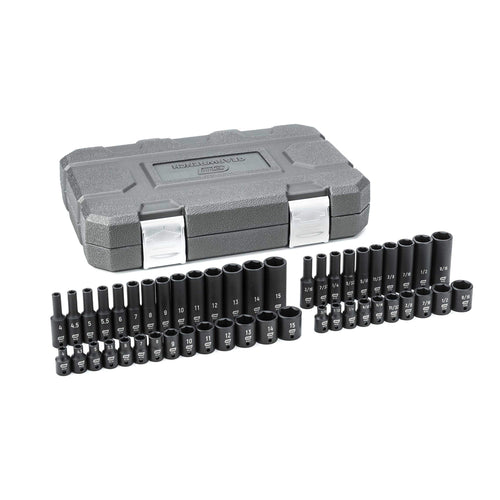 48 Pc. GEARWRENCH 1/4" Drive 6 Pt. Impact Socket Set, Standard & Deep, SAE/Metric - 84902
