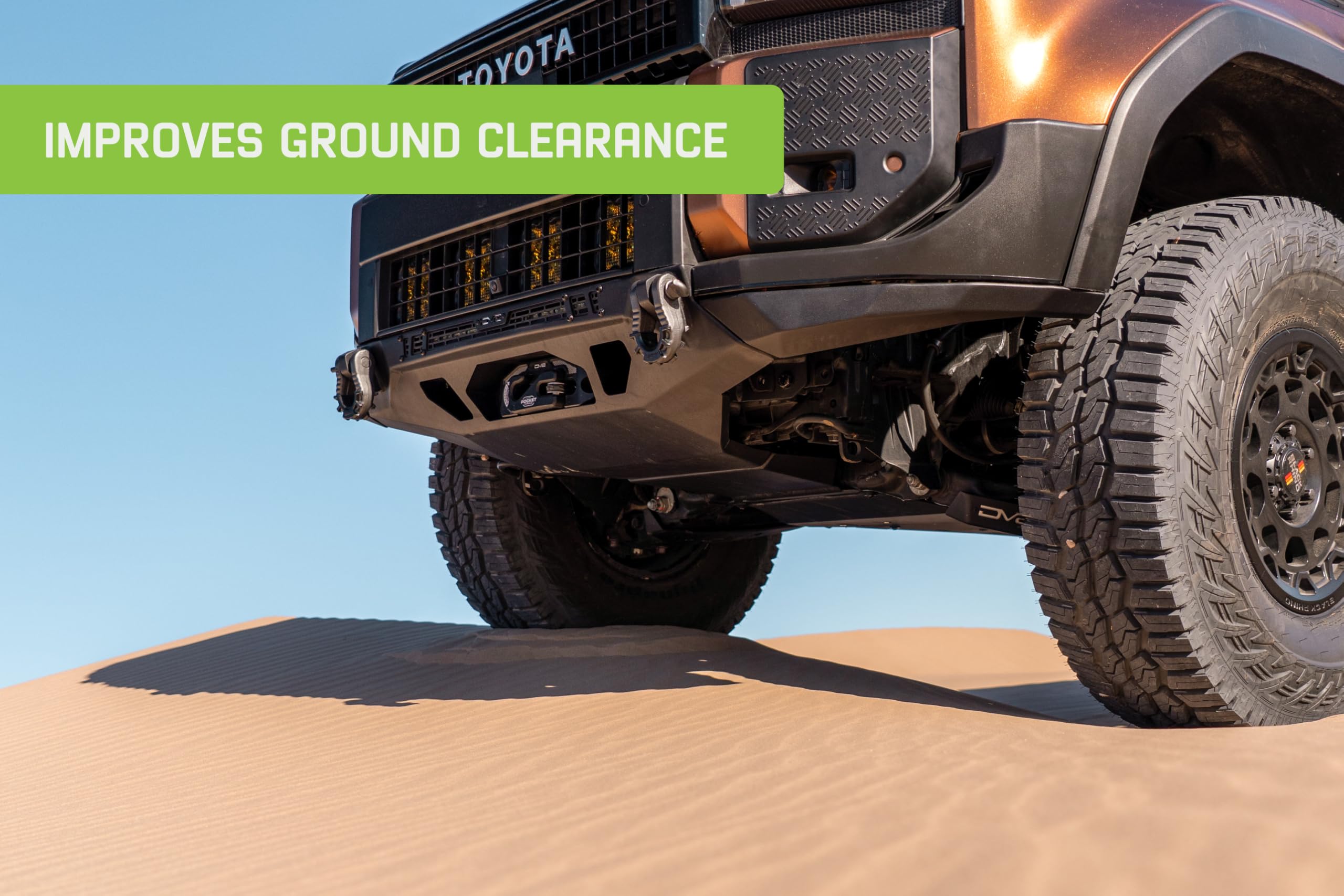 Offroad DV8 Spec Series Front Bumper for 2024-2026 Toyota Land Cruiser | Hidden Winch Mount | 20" Light Bar Mount | Pair of 1" Thick D-Ring Mounts | (2) 3" Pod Light Mounts | Improves Clearance