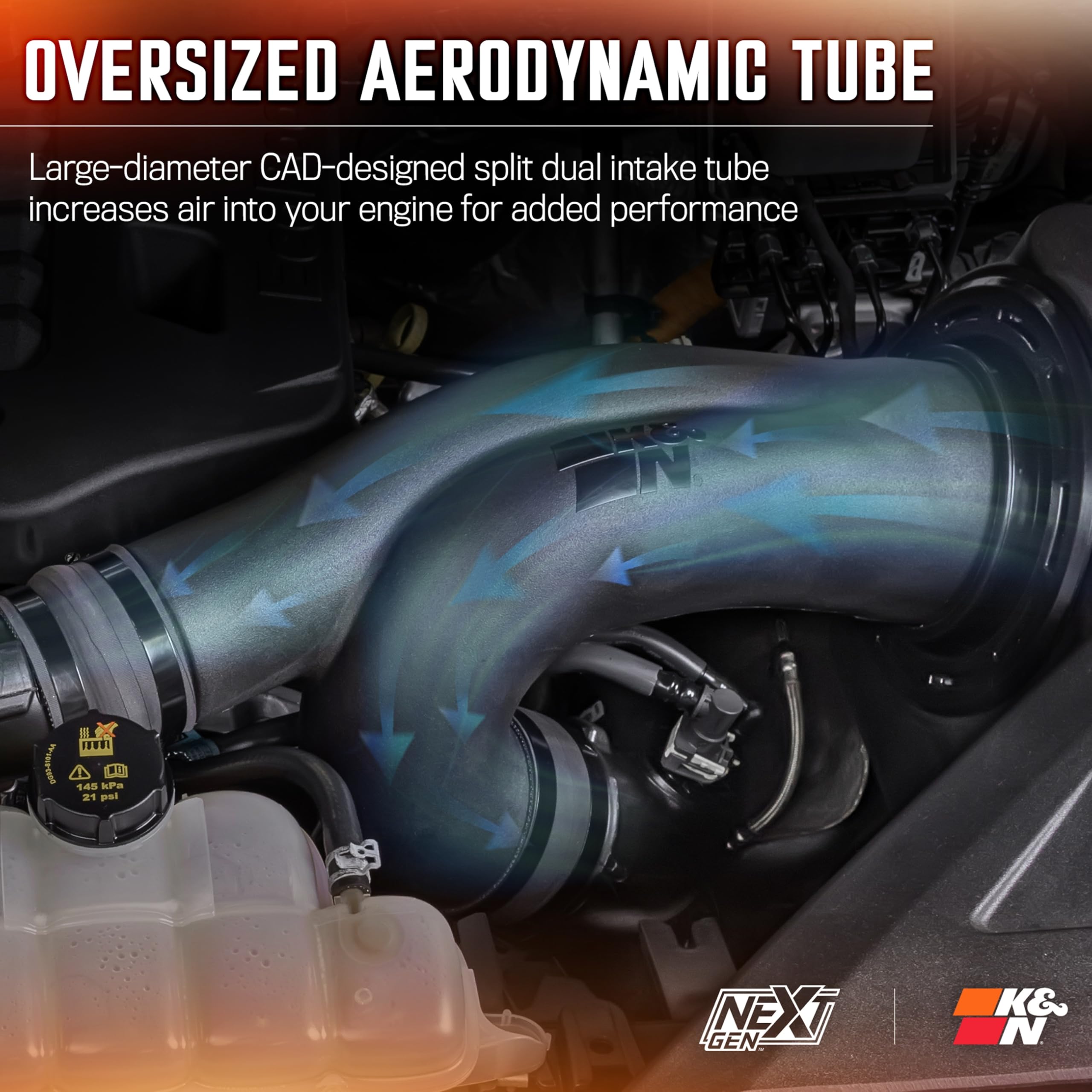 NextGen K&N Cold Air Intake System: High-Flow Cotton Filter: Compatible with 2017-2020 FORD: F150, F150 Raptor, 50-2609
