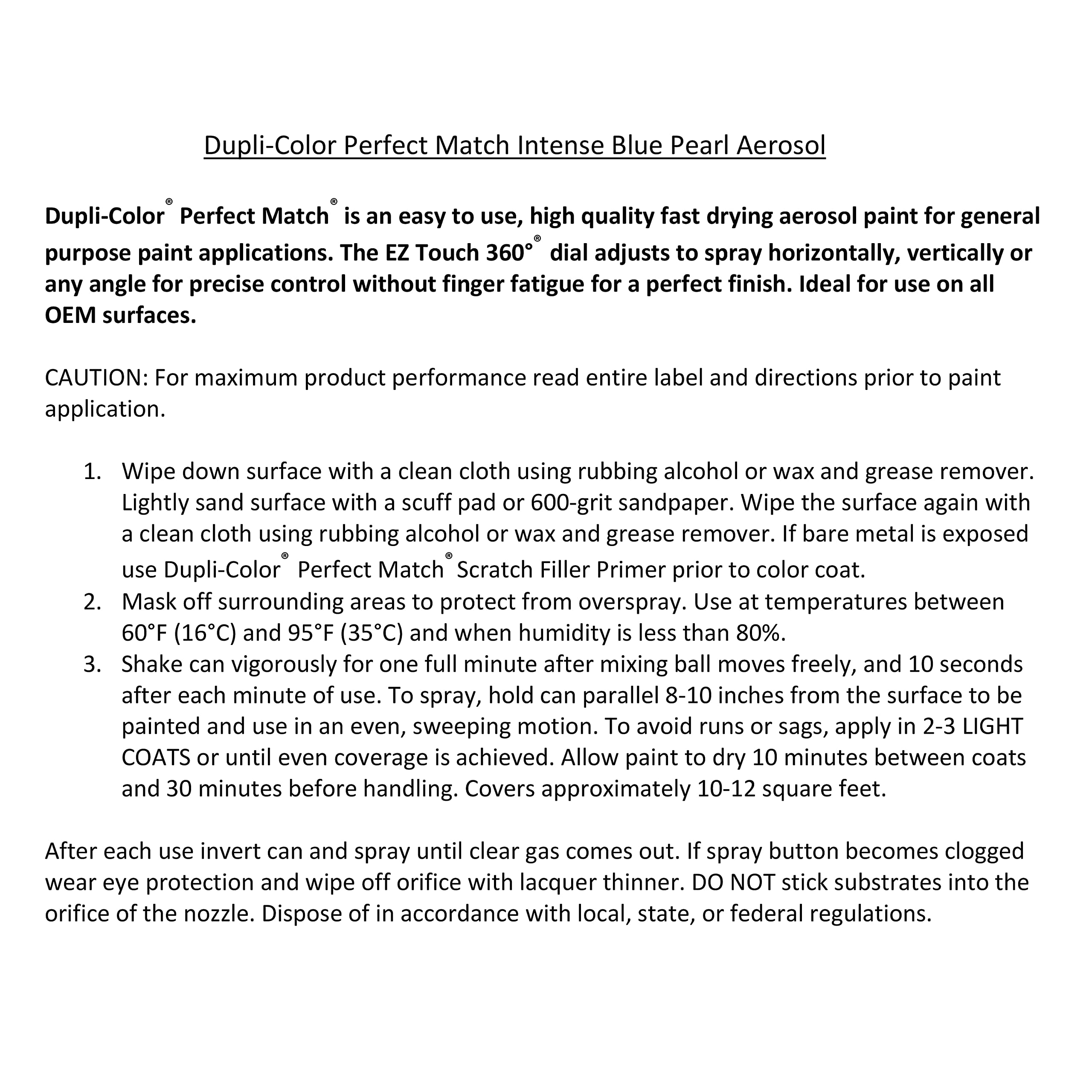 Chrysler Intense Blue Pearl, PB3 – Dupli-Color EBCC04227 Perfect Match Automotive Spray Paint – 8 oz. Aerosol Can