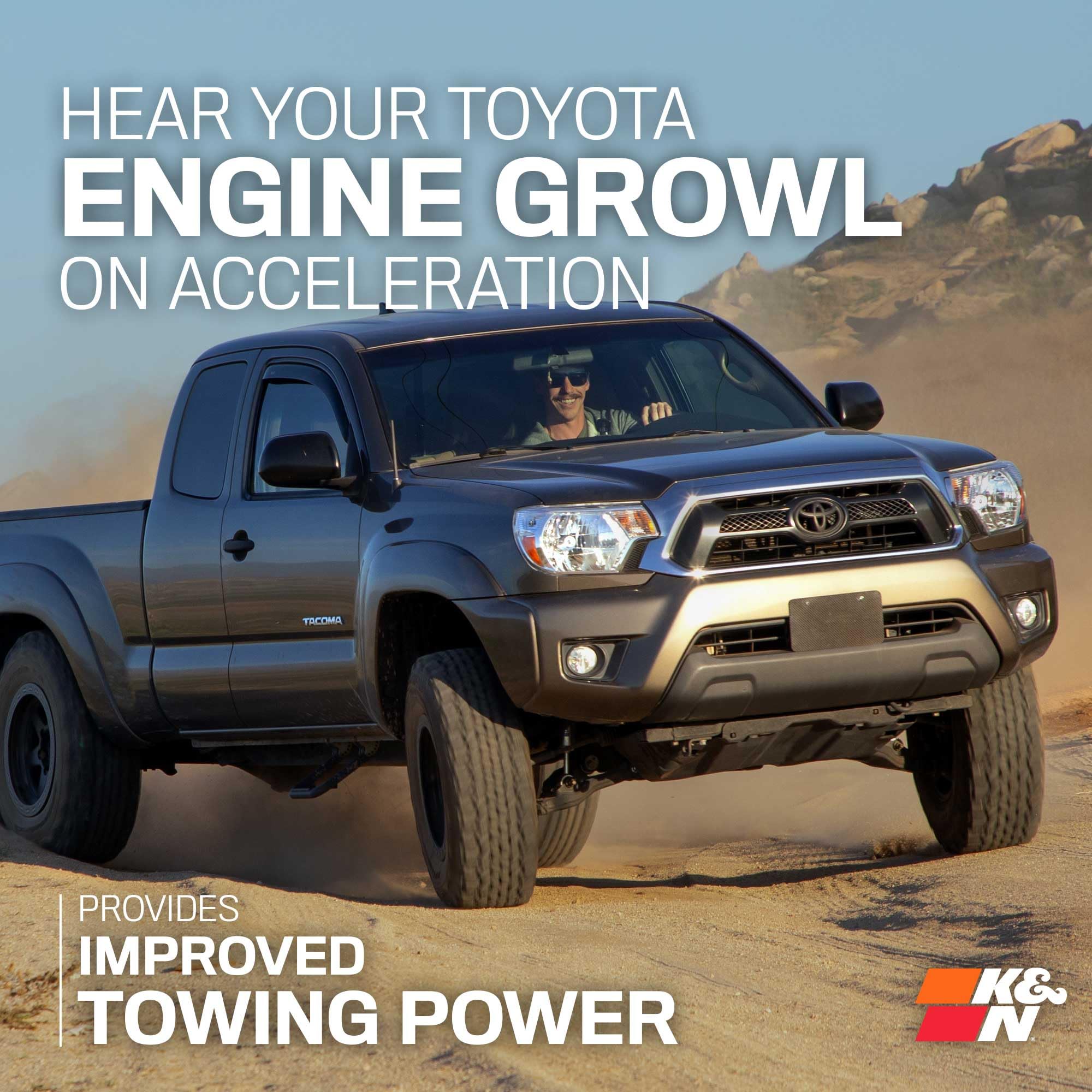 Cold Air Intake System K&N: High-Flow Air Filter, Increase Performance & Towing: Compatible with 2016-2023 TOYOTA Tacoma, 77-9039KP