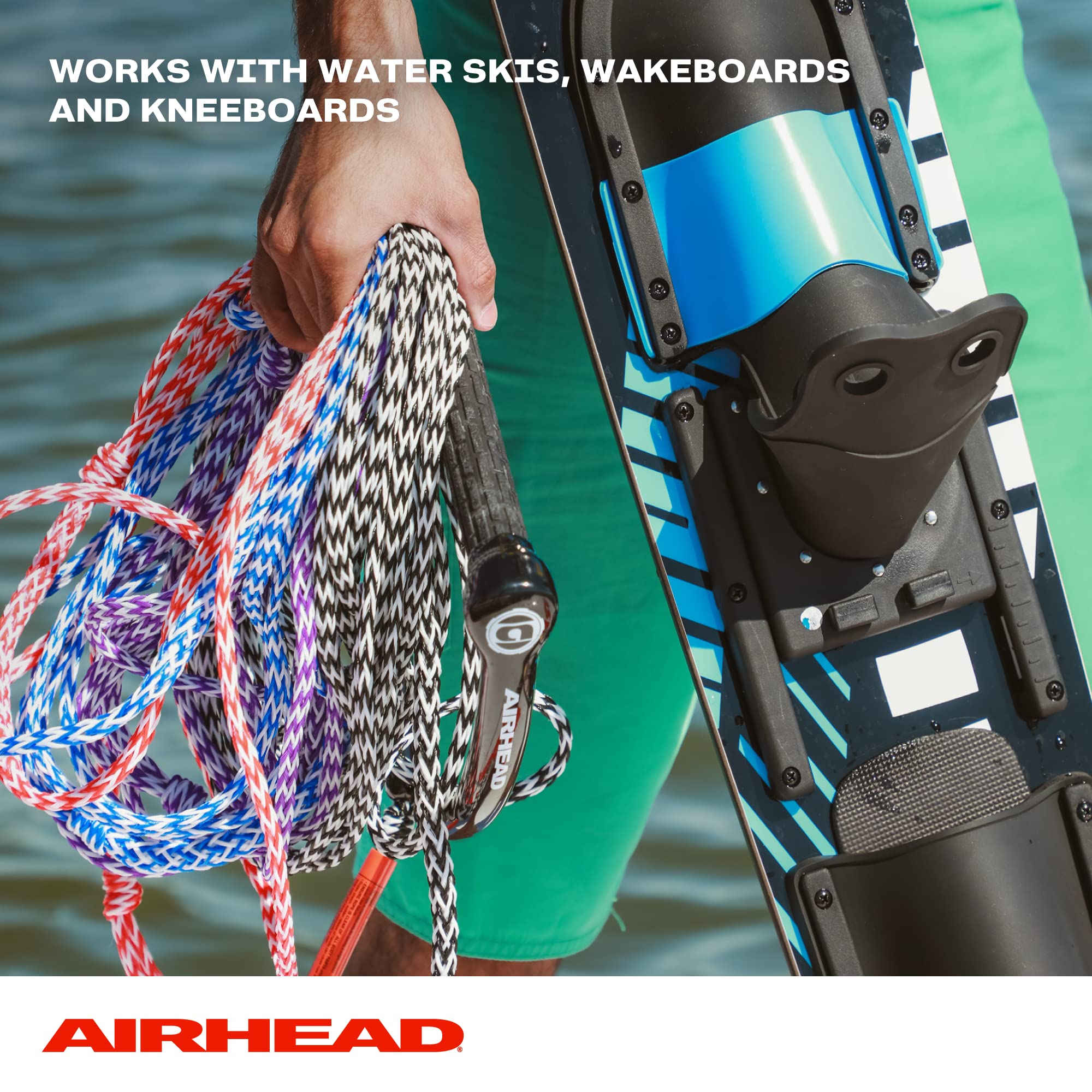 Airhead Water Ski Rope, for Water Skis 4 Section, Wakeboards and Kneeboards, Black