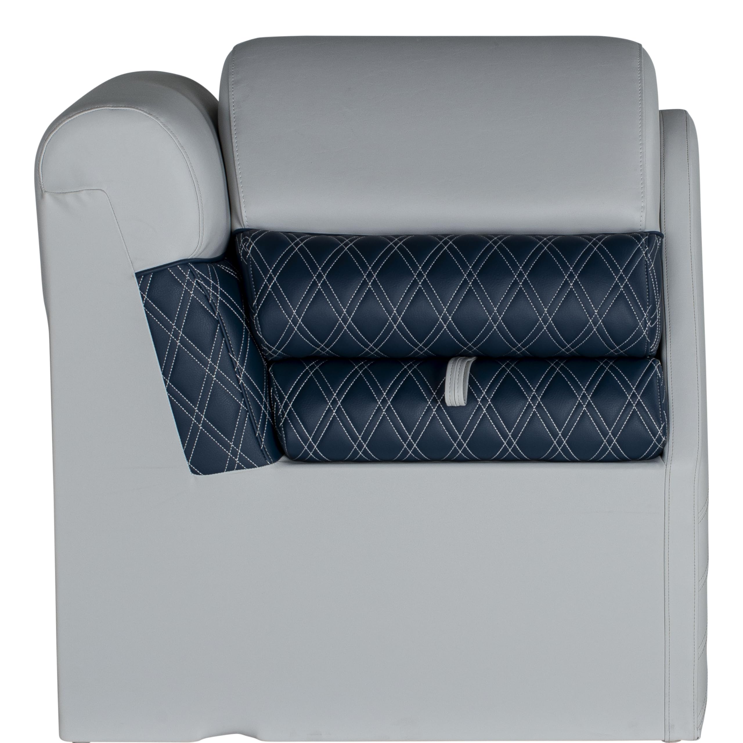Lippert Lean Back Sunset Collection Pontoon Chaise, Ergonomic Foam Cushioning, Marine-Grade Vinyl, Hinged Seat with Dry Storage, Corrosion-Resistant Hardware, 31"L x 32.25"W x 18"H - 2024024097