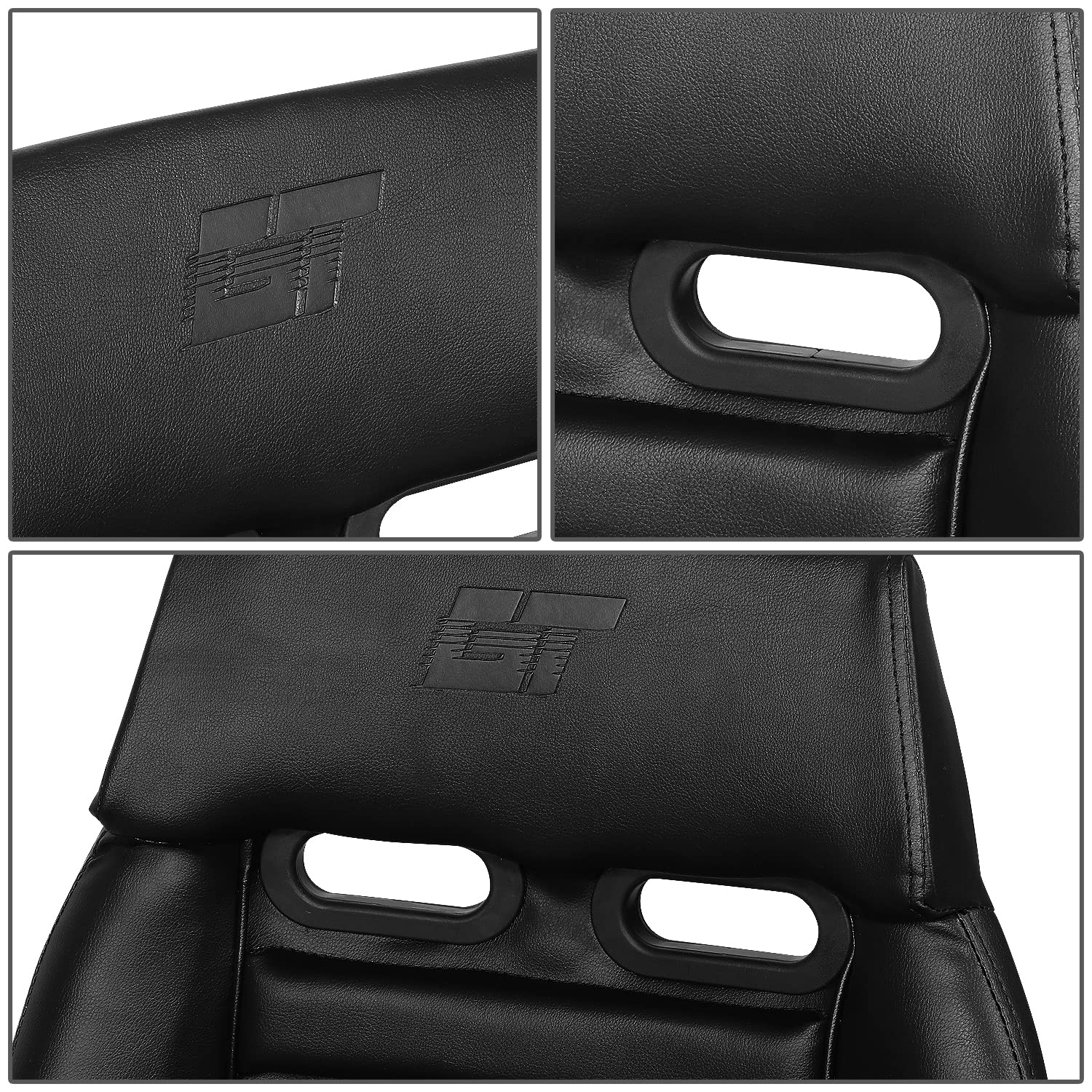 NRG Innovations Fiber Glass NRG-PRI-100BK-MIDNIGHT Fixed Back Bucket Racing Seat w/Side Mount Bracket, Black