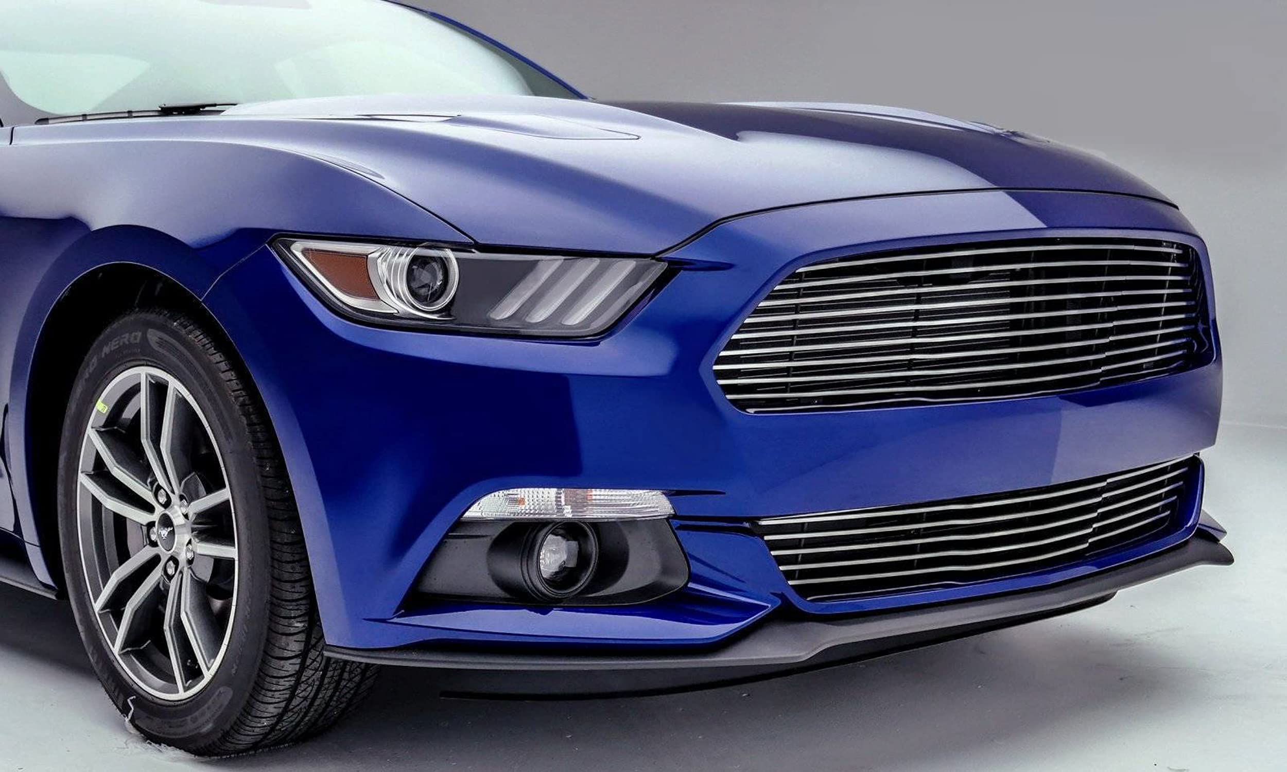 2015-2017 Mustang GT T-Rex Grilles Laser Billet Grille, Polished, 1 Pc, Replacement - PN #6215300
