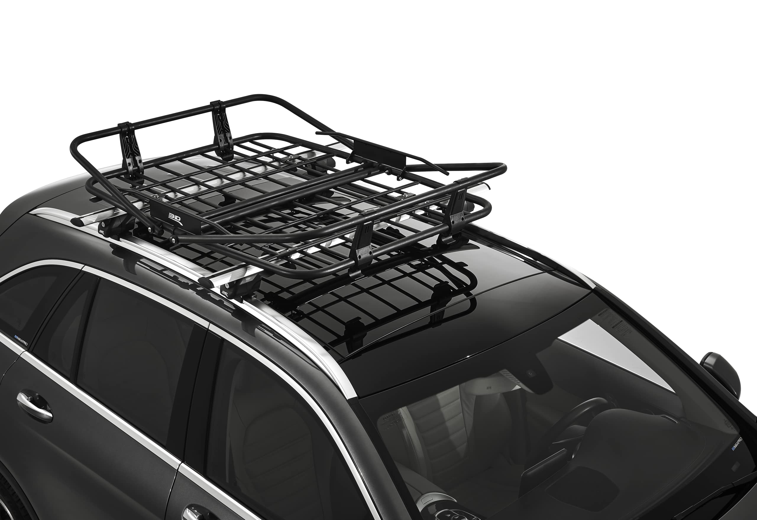 Transforming 3D MAXpider Roof Basket - Rooftop Cargo Basket, 52” x 43”, Adjustable Folding Multiple Configuration, Secure Luggage Storage Carrier, Mount on Universal Cross Bars for SUV/Truck/Car