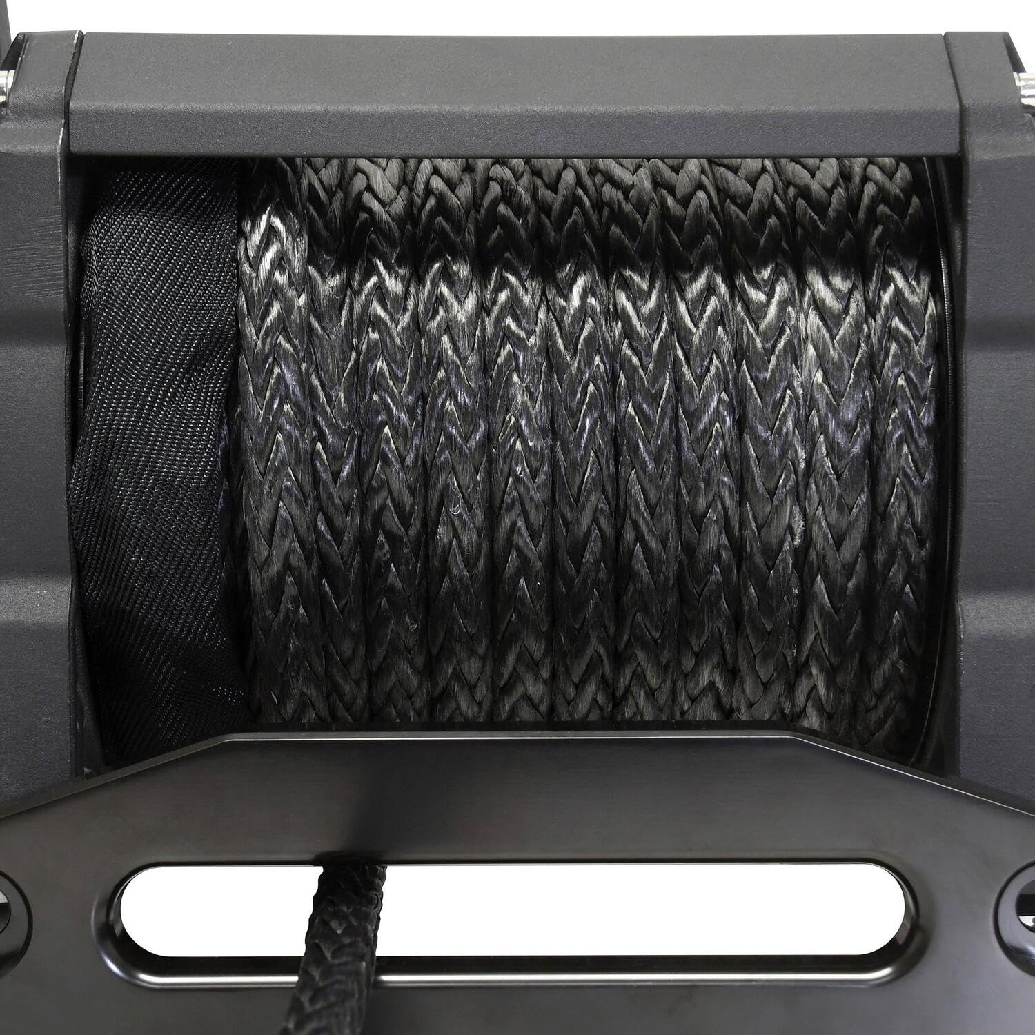 Tiger Shark SUPERWINCH 1518001 12V DC Winch 18,000lb/8165kg Single Line Pull with Hawse Fairlead, 33/64" x 80' Synthetic Rope, Corded Handheld Remote