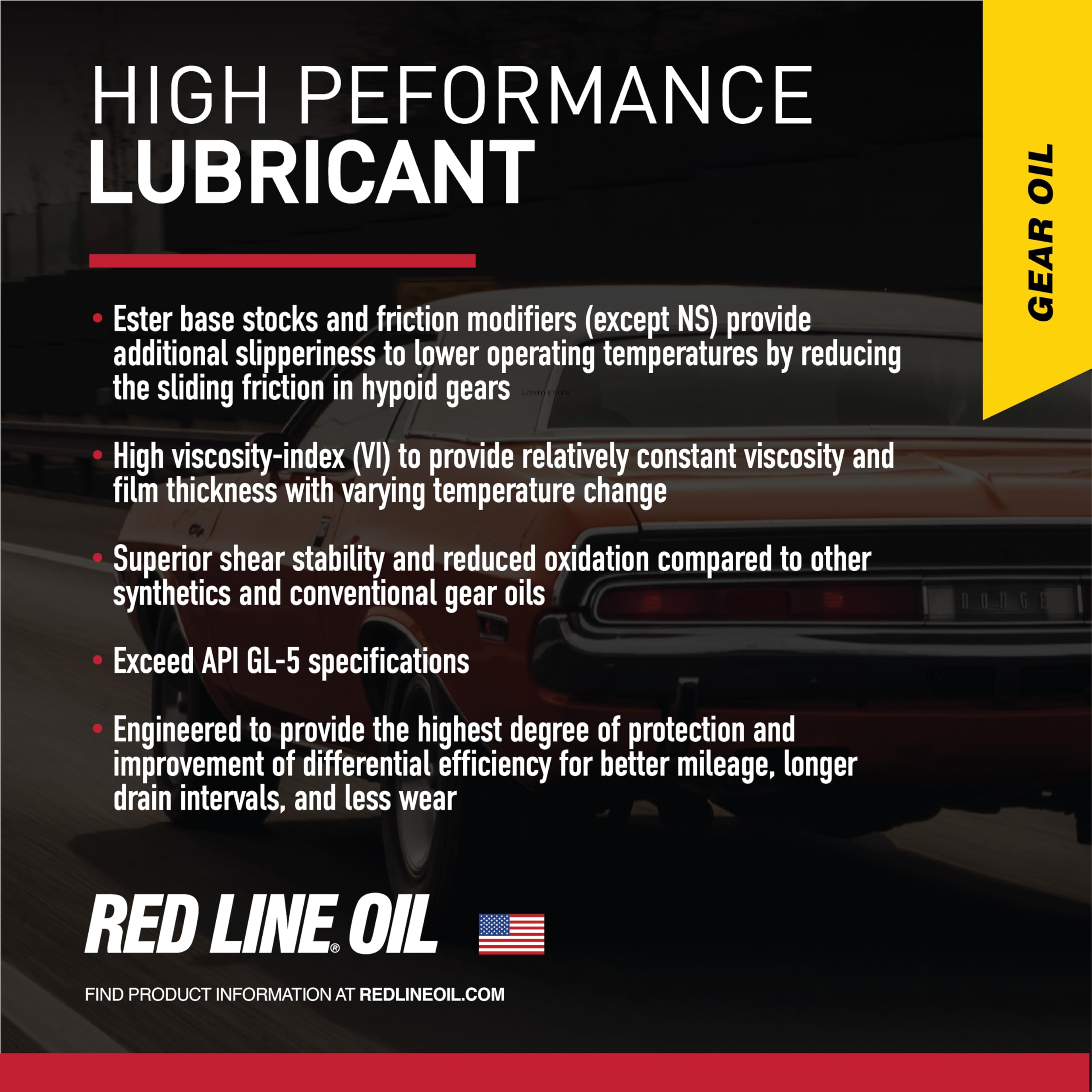 Red Line 80W140 58108 GL-5 Synthetic Gear Oil for Hypoid Limited Slip Differentials - 55 Gallon Drum