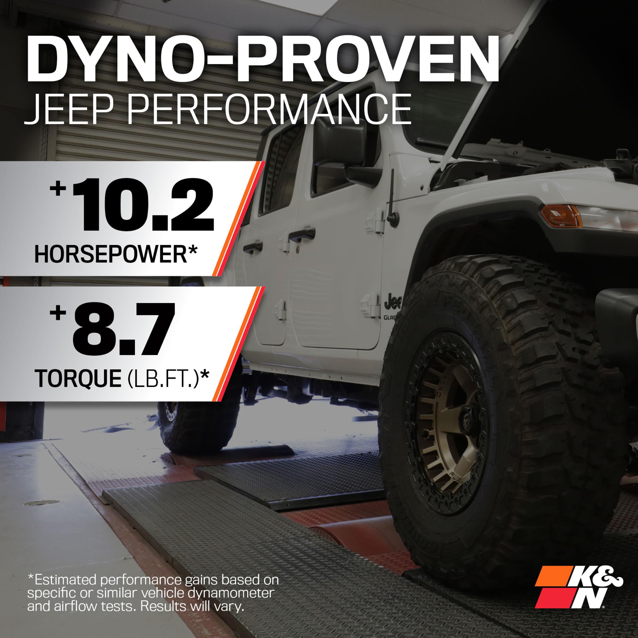 Cold Air Intake System K&N: High-Flow Air Filter, Increase Performance & Towing: Compatible with 2012-2018 JEEP: Wrangler, Wrangler JK, 77-1566KP