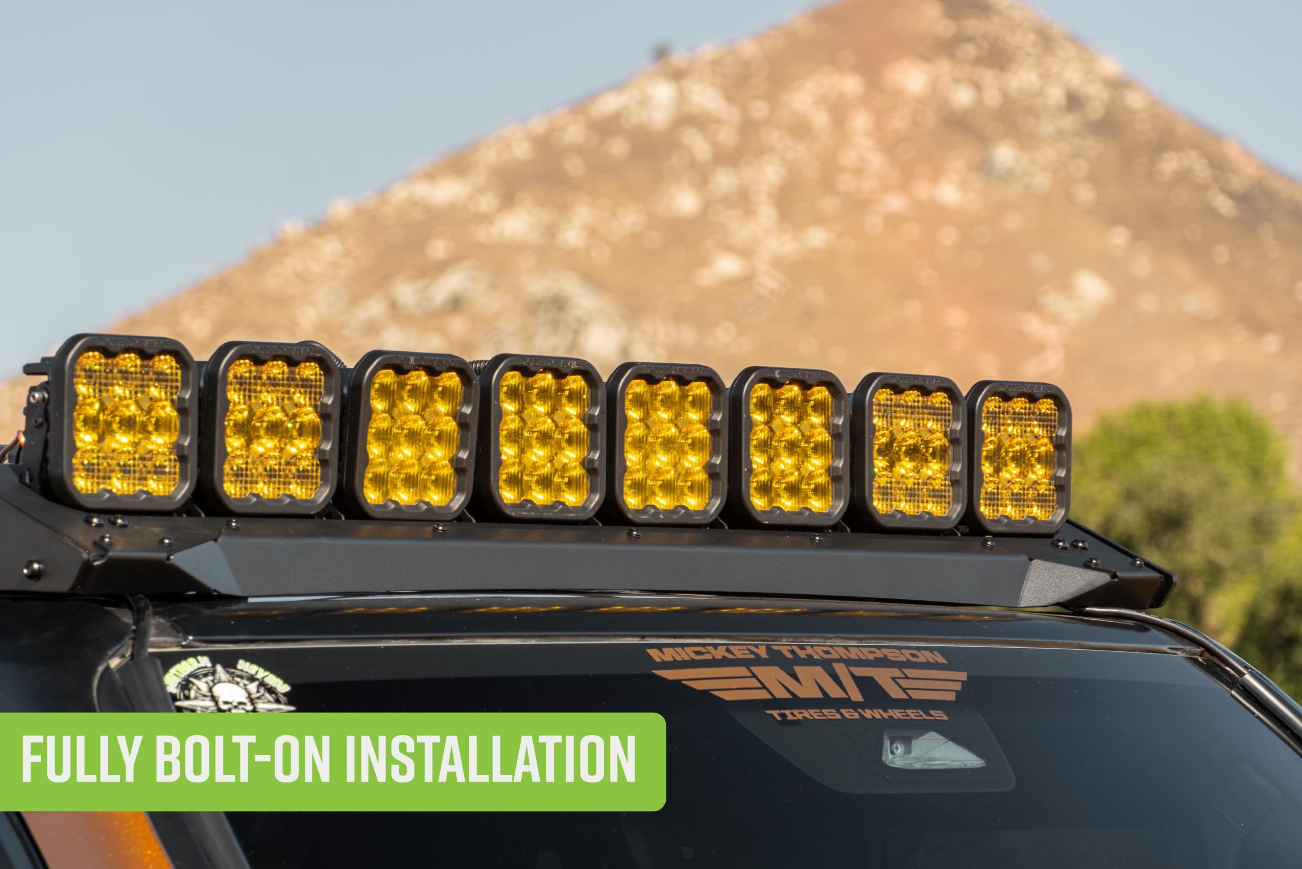 DV8 Offroad Front Light Mount for Roof Rack for 2024-2025 Toyota Land Cruiser 250 Series & Lexus GX 550 | Runs (2) 20” Light Bars, (1) 40” Light Bar, or (10) 3” Pod Lights | Low-Profile Design