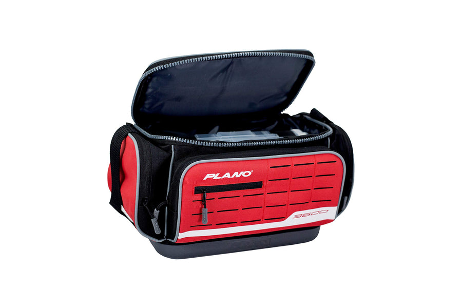 Plano 3600 Weekend Series Deluxe Tackle Case, Medium, Red Fabric, Includes 2 Stowaway Utility Storage Boxes, Soft Fishing Tackle Bag, Premium Storage