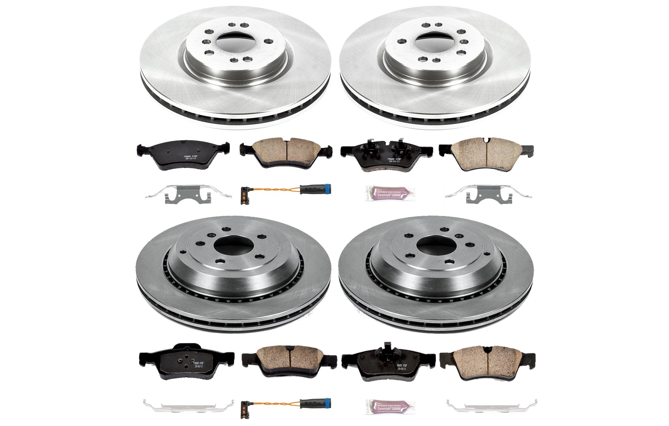Power Stop Autospecialty KOE4085 Front and Rear Replacement Brake Kit-OE Brake Rotors & Ceramic Brake Pads