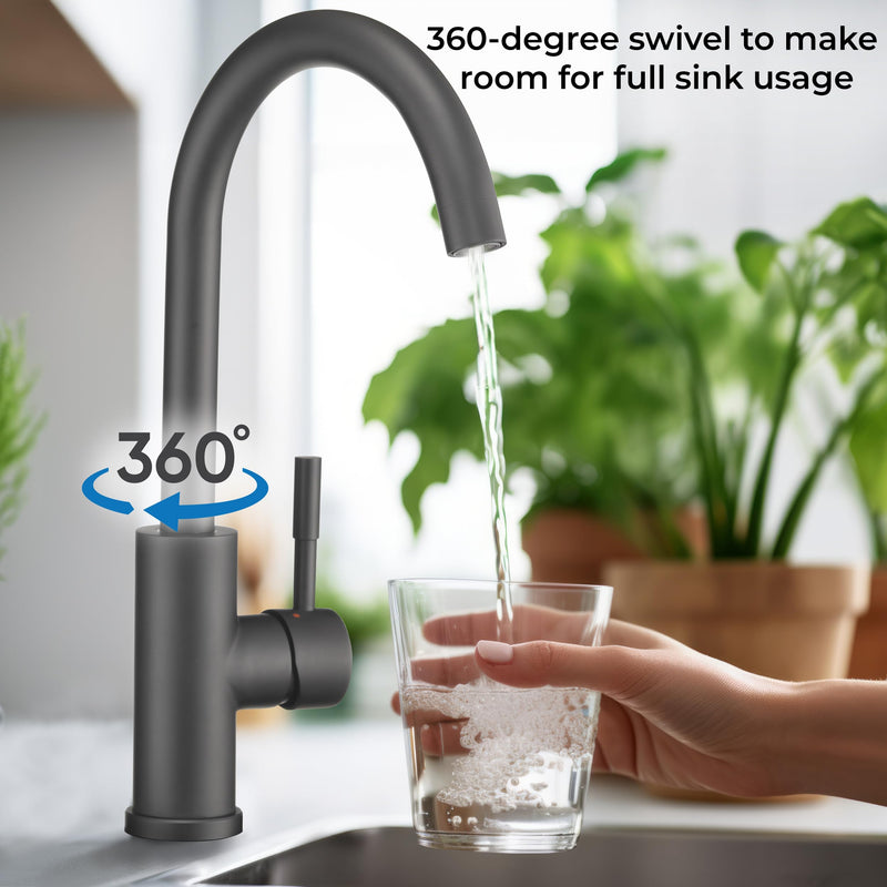 Dura Faucet Gooseneck Streamline RV Kitchen Faucet - Matte Black