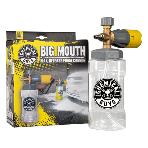 Chemical Guys Max Release Big Mouth Foam Cannon - Foam Cannon for Pressure Washer for Car Wash, Home Cleaning, and Boat Wash with 34 oz Bottle