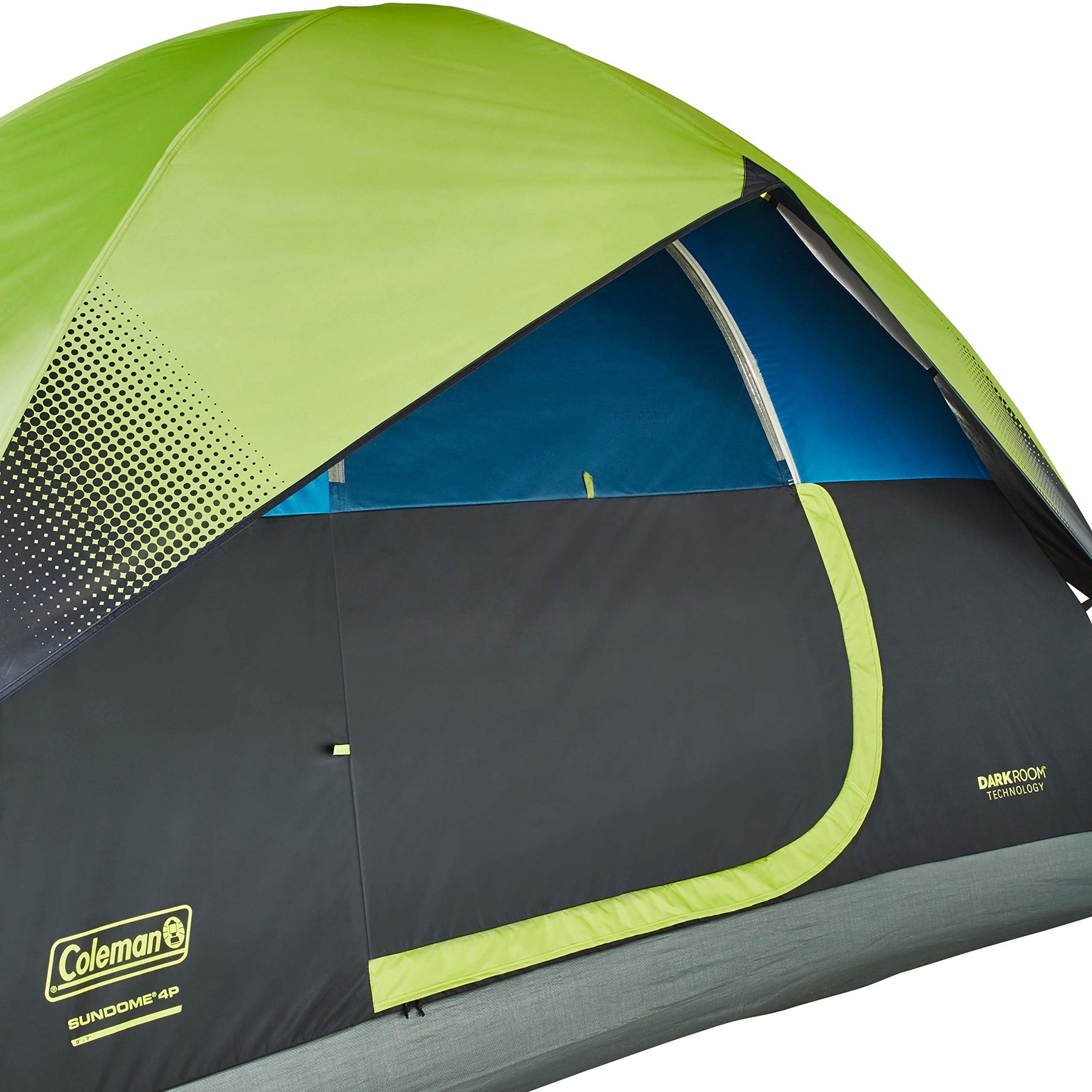 Coleman Dark Room Sundome 4/6 Person Tent, Blocks 90% of Sunlight to Keep Inside Cool, Weatherproof Tent with Rainfly Sets Up in Minutes