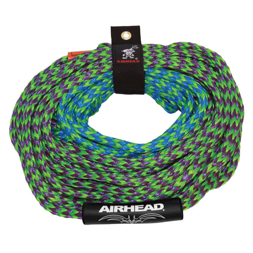 Airhead Tow Rope 2 Section, 1-4 Rider Towable Tube Compatible, Dual Sections, 4,150lb Break Strength, 50 ft and 60 ft Options, Keeper Included