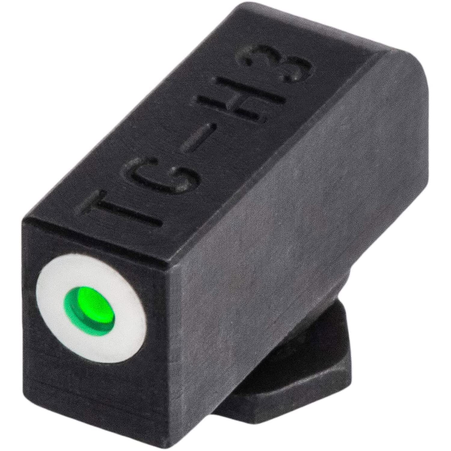 TruGlo Compact Tritium Pro Glow in The Dark Front and Rear Gun White Sight with Focus Lock Ring Compatible with Glock Handgun Models, Black