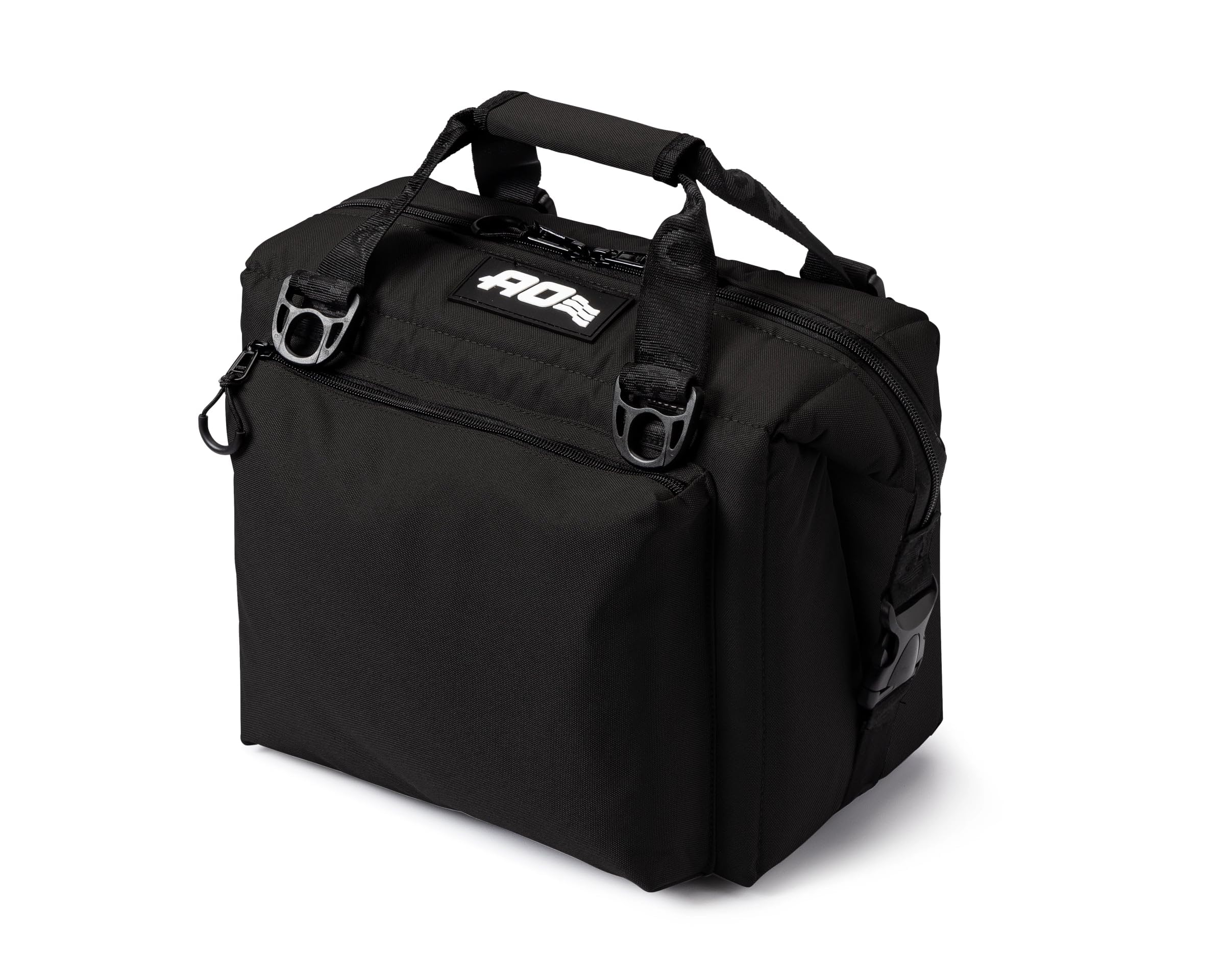 Caravan AO Coolers Canvas Soft Cooler with High-Density Insulation, Oversized Storage Pockets, Black, 12-Can