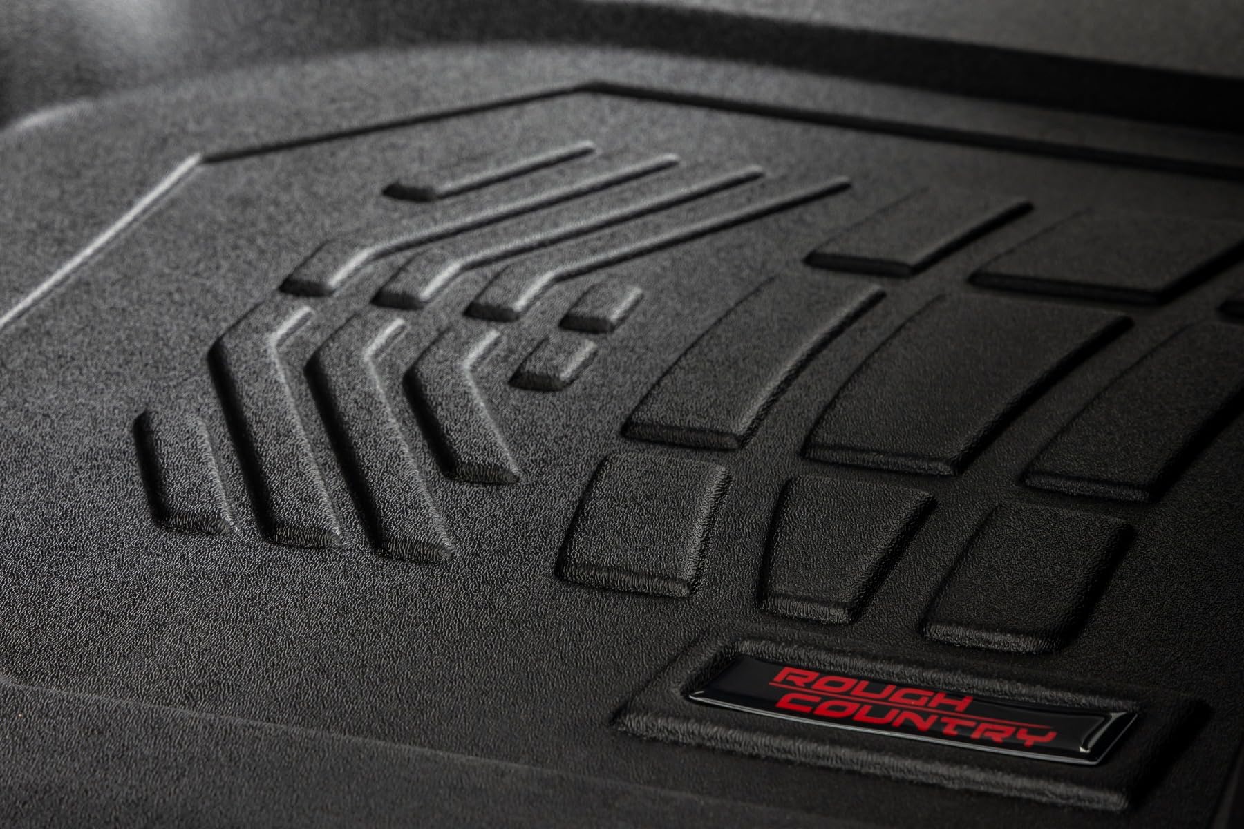 Sure-Fit Rough Country Front Floor Mats for Chevy Silverado & GMC Sierra 1500/2500HD/3500HD (2019-2025) Crew Cab with Bucket Seats, Front Set