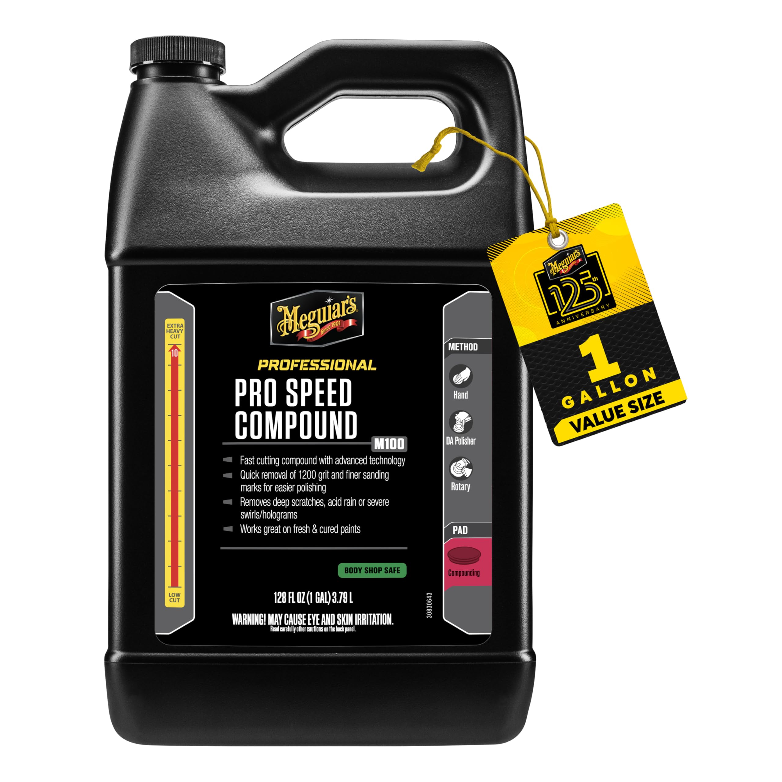 Mirror Glaze Meguiar's Pro Speed Compound, A Glaze Designed for The Exterior of Your Car, Removes Deep Scratches, Holograms, and Severe Swirls Using Advanced Technology, 1 Gallon Container