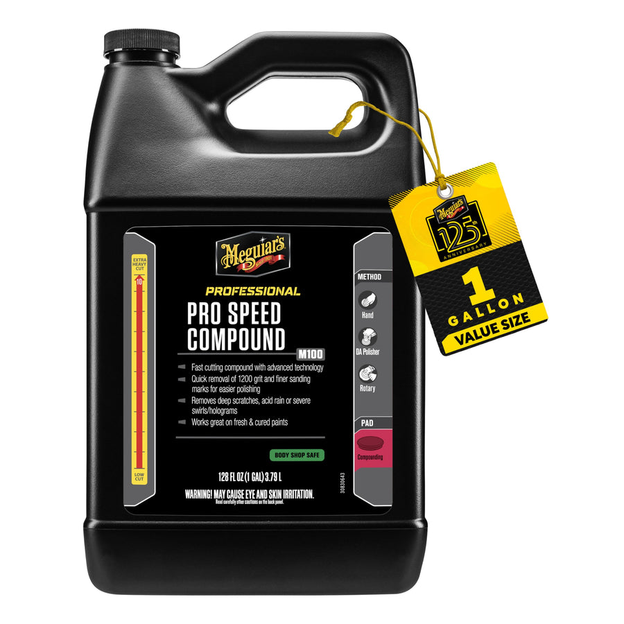 Mirror Glaze Meguiar's Pro Speed Compound, A Glaze Designed for The Exterior of Your Car, Removes Deep Scratches, Holograms, and Severe Swirls Using Advanced Technology, 1 Gallon Container