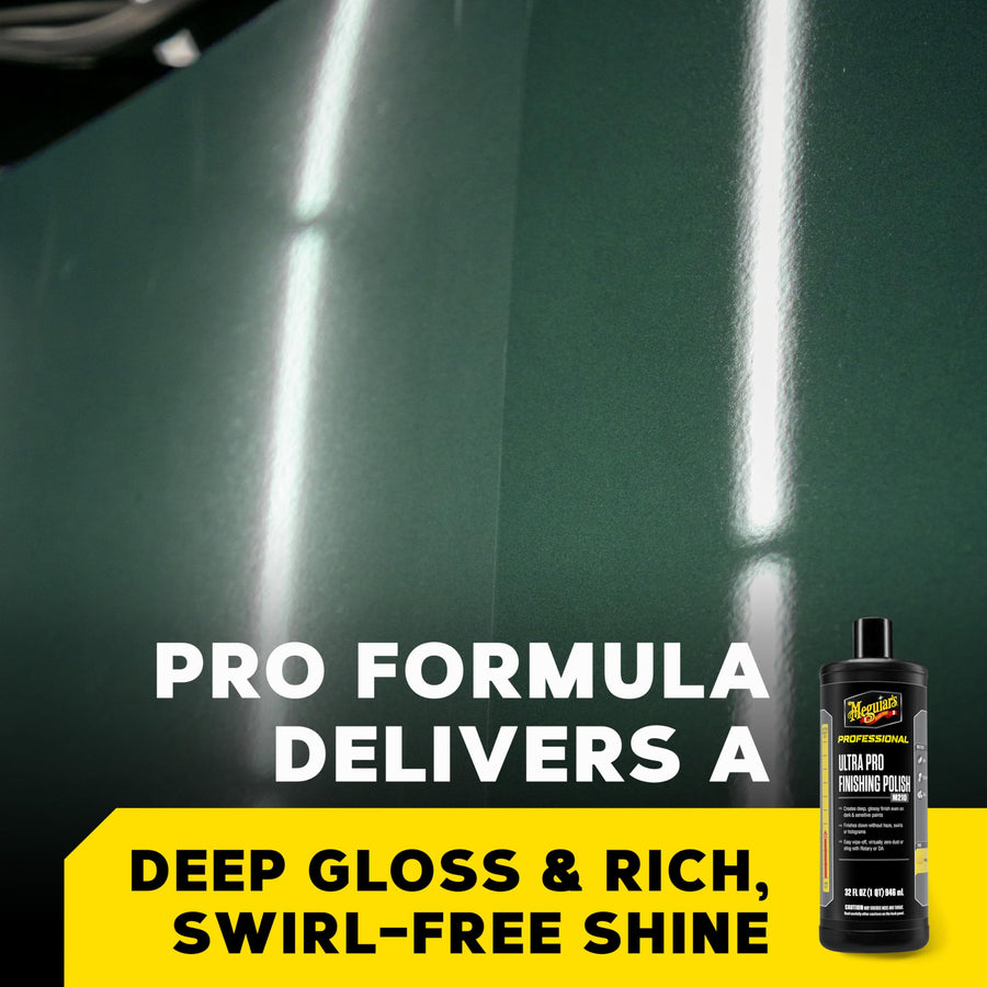 Meguiar's Ultra Pro Finishing Polish Professional M21032, Car Polish for a Mirror-Like Finish on Your Car, Removes Swirls and Rotary Holograms While Increasing Gloss and Shine, 32 Oz
