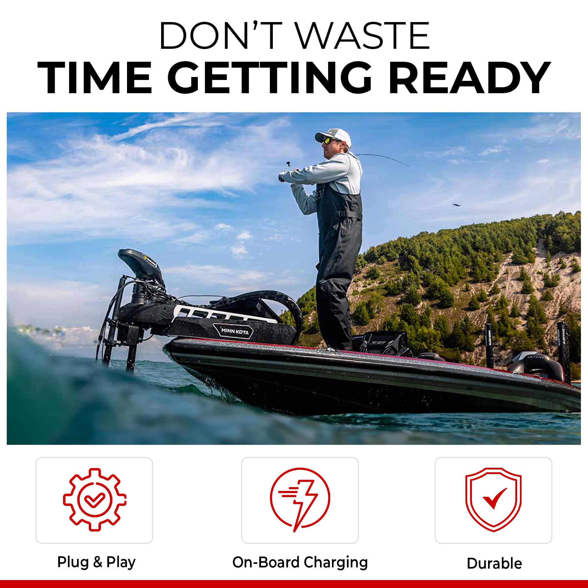 24V Trolling Motor Connection Kit Connect-Ease RCE24VPRO with Onboard Charging | 6-Gauge Wire | Fits Any 24 Volt Trolling Motors Including MinnKota QUEST, Garmin Force, Lowrance Ghost | Made in USA
