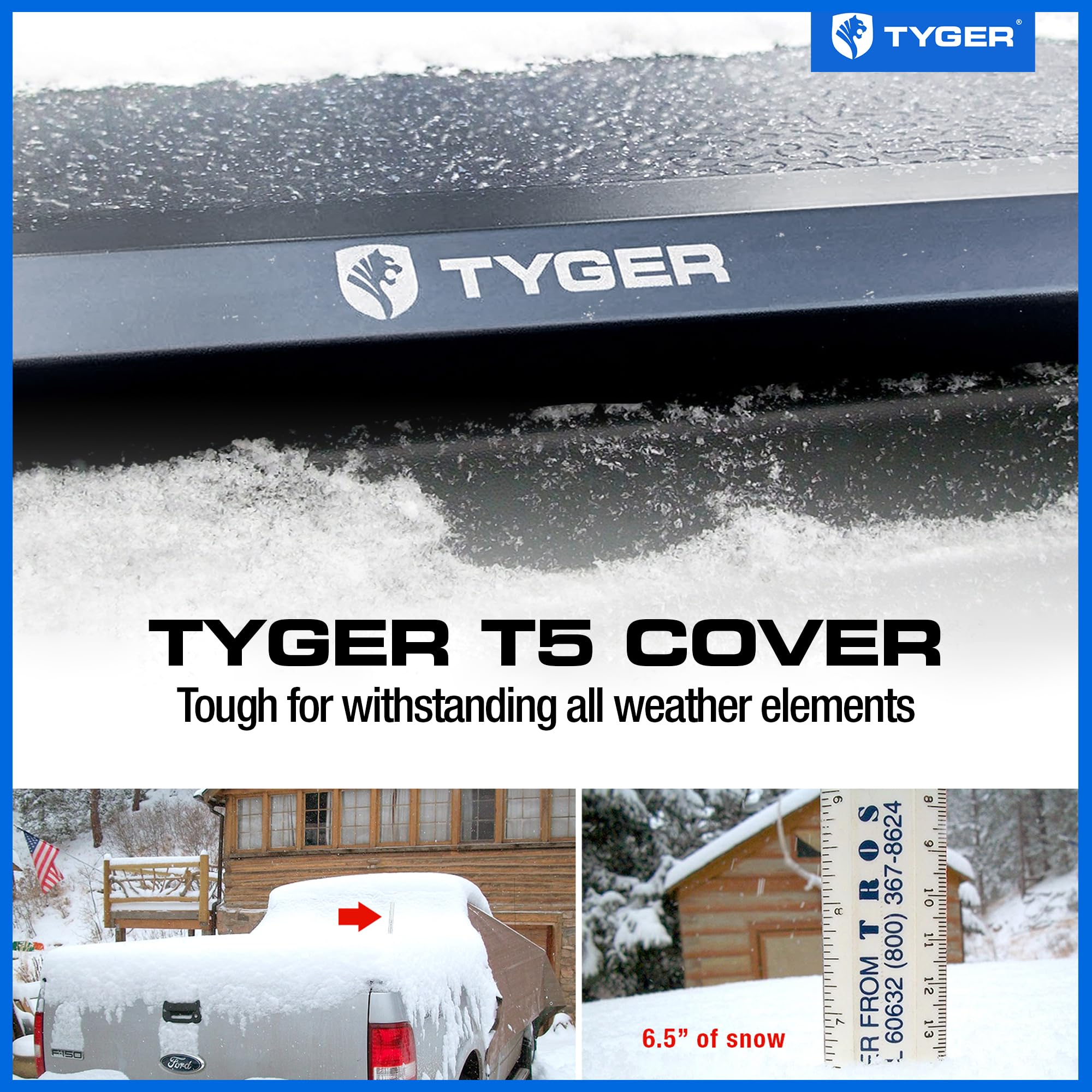 Tyger Auto T5 Hardtop Quad-Fold Alloy Truck Bed Tonneau Cover Compatible with 2009-2025 Dodge Ram 1500; 2019-2025 Classic | 5'7" (67") Bed | TG-BC5D3044