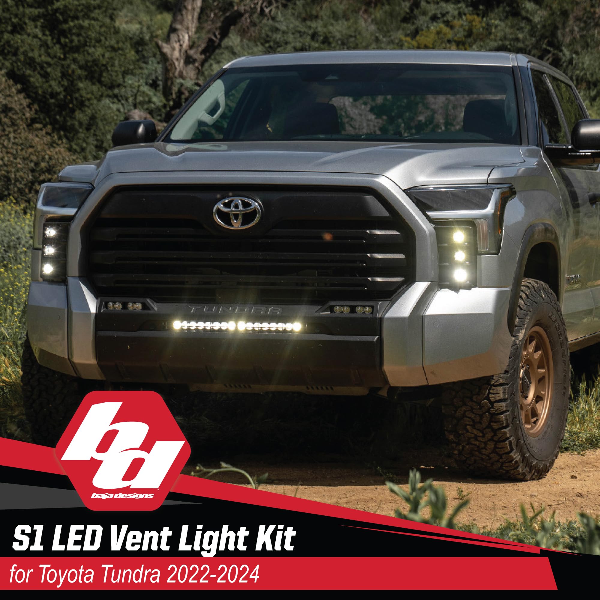 Baja Designs LED Vent Light Kit S1 for Toyota Tundra 2022+ Truck - Includes 6 LED Lights, Wiring Harness